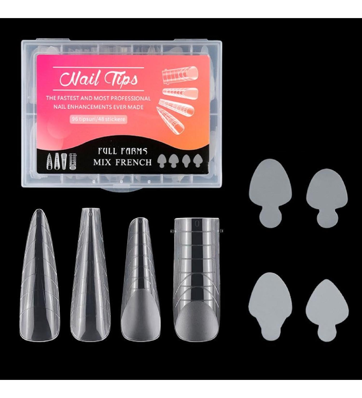 Duals Forms Acrylic Nail System UV Gel Nail Mold Full Cover Fasle Nail Tips Nail Form French Extension Tips Stickers Duals Forms Nail Mold For Uv Gel For Toes - Buy Online on GoSupps.com