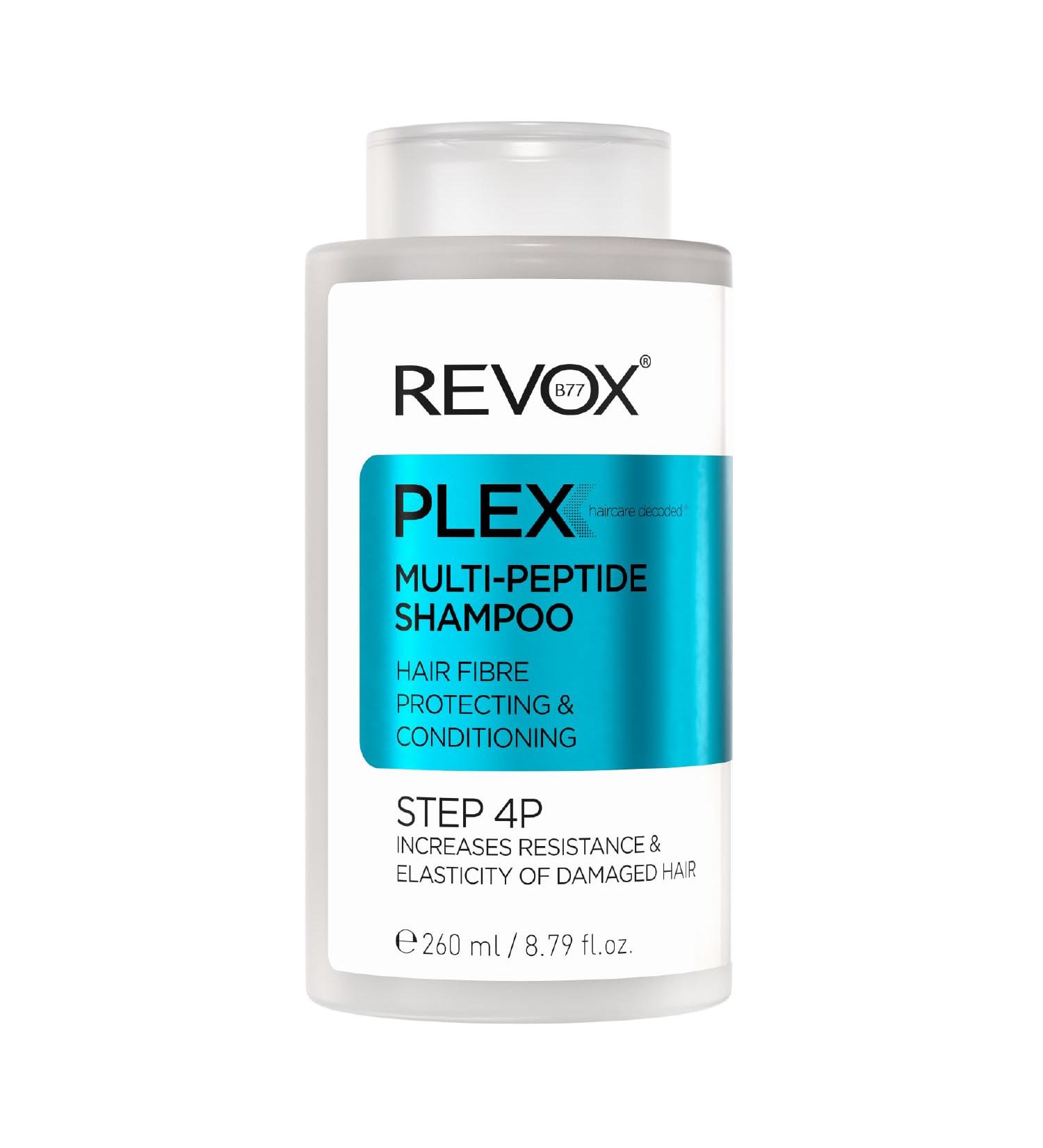  REVOX B77 REVOX B77 - Plex Multi-Peptide Shampoo Step 4P 260 ml Fortifying Peptide Gentle Cleansing Moisturizes the Scalp Strengthens Fragile Hair Daily Use All Hair Types - Buy Online on GoSupps.com