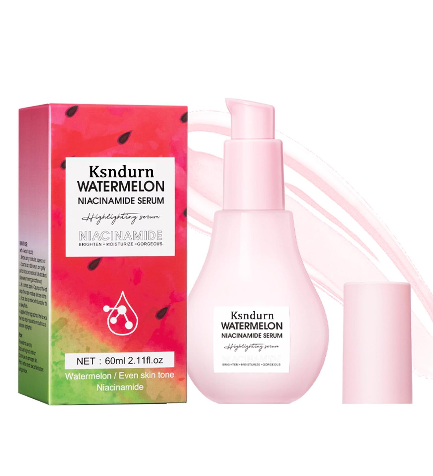 Watermelon Glow Moisturize Serum Ksndurn Watermelon Facial Essence - Lightweight Facial Serum & Priming Liquid Highlighter (60ml) - Buy Online on GoSupps.com