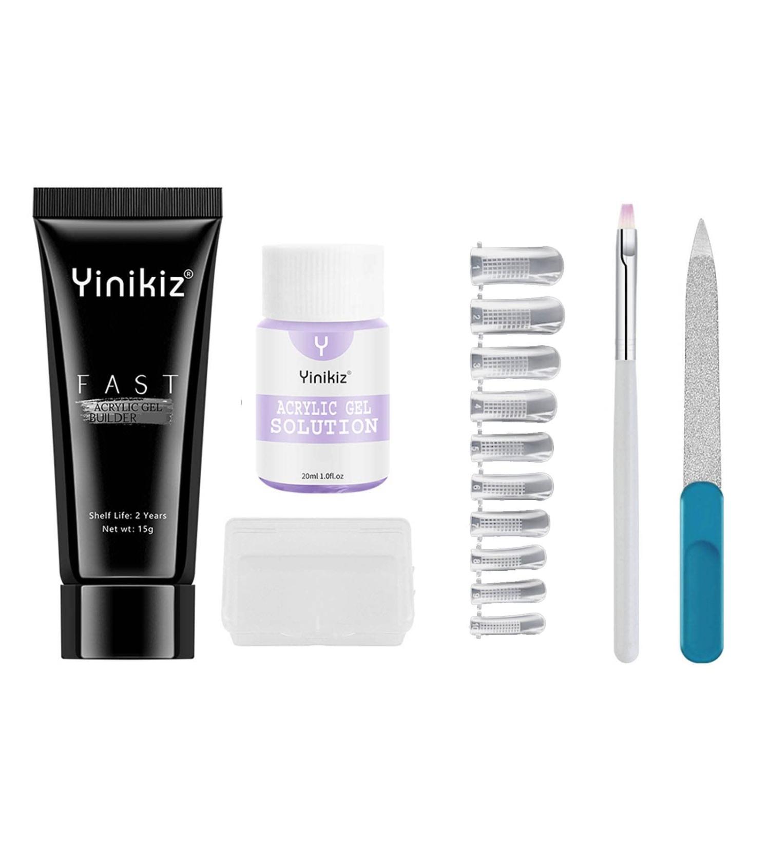 Monochrome Nail Extension Starter Set | Glow-in-the-Dark Gel & Rhinestone Glitter for Beginners - Nail Art Design #03 - Buy Online on GoSupps.com