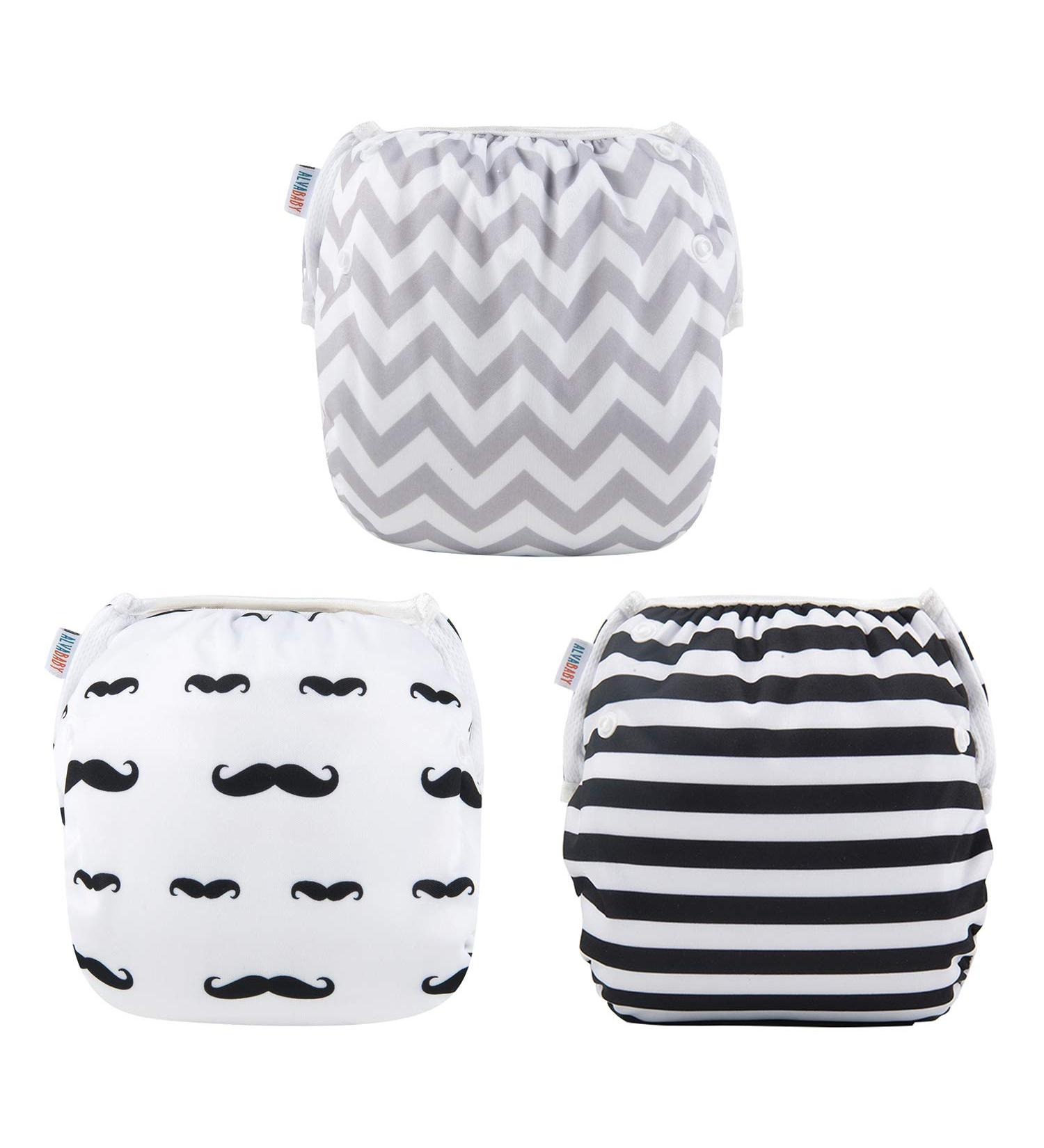 Alvababy Swimming Diapers 3-Pack | Adjustable Reusable Baby Swim Diapers (0-2 Years) for Toddlers & Infants - Buy Online on GoSupps.com