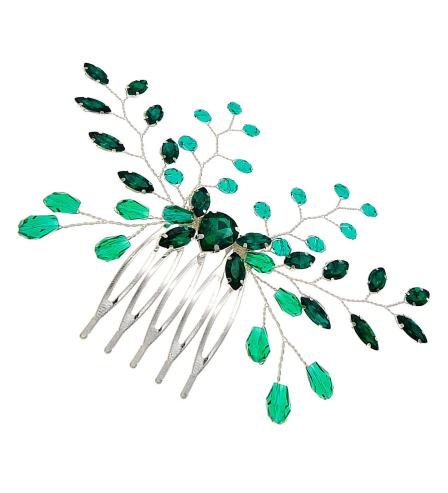 HAPINARY Green Rhinestone Hair Side Comb Hair Accessories for Wedding Girl Headpiece Wedding Hair Accessories for Brides Rhinestone Hair Comb for Wedding Green Crystal Hair Comb - Buy Online on GoSupps.com