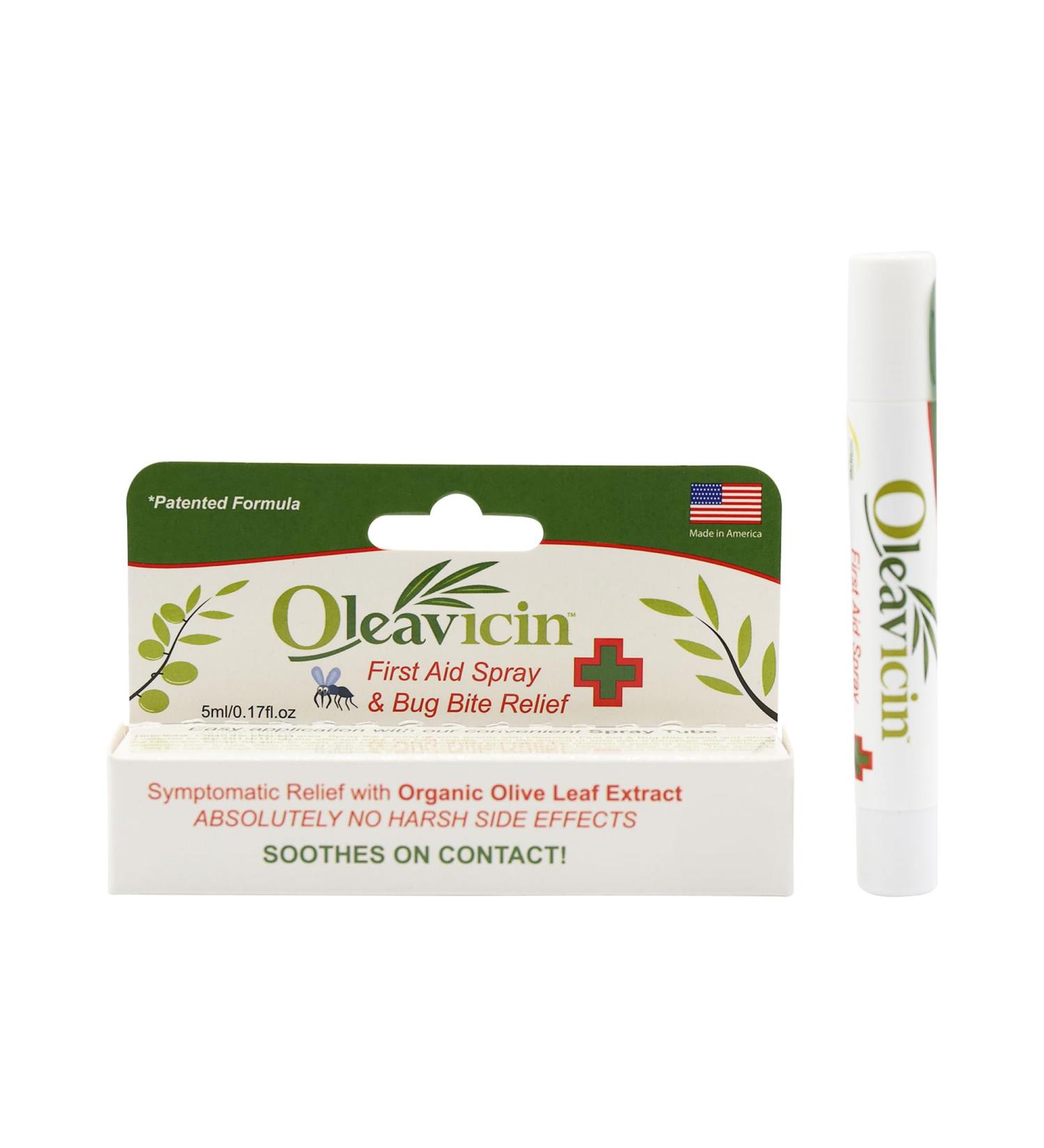First Aid Spray & Bug Bite Relief | Soothing Natural Formula with Olive Leaf Extract | Minor Skin Irritations | 0.17 oz (5ml - Buy Online on GoSupps.com