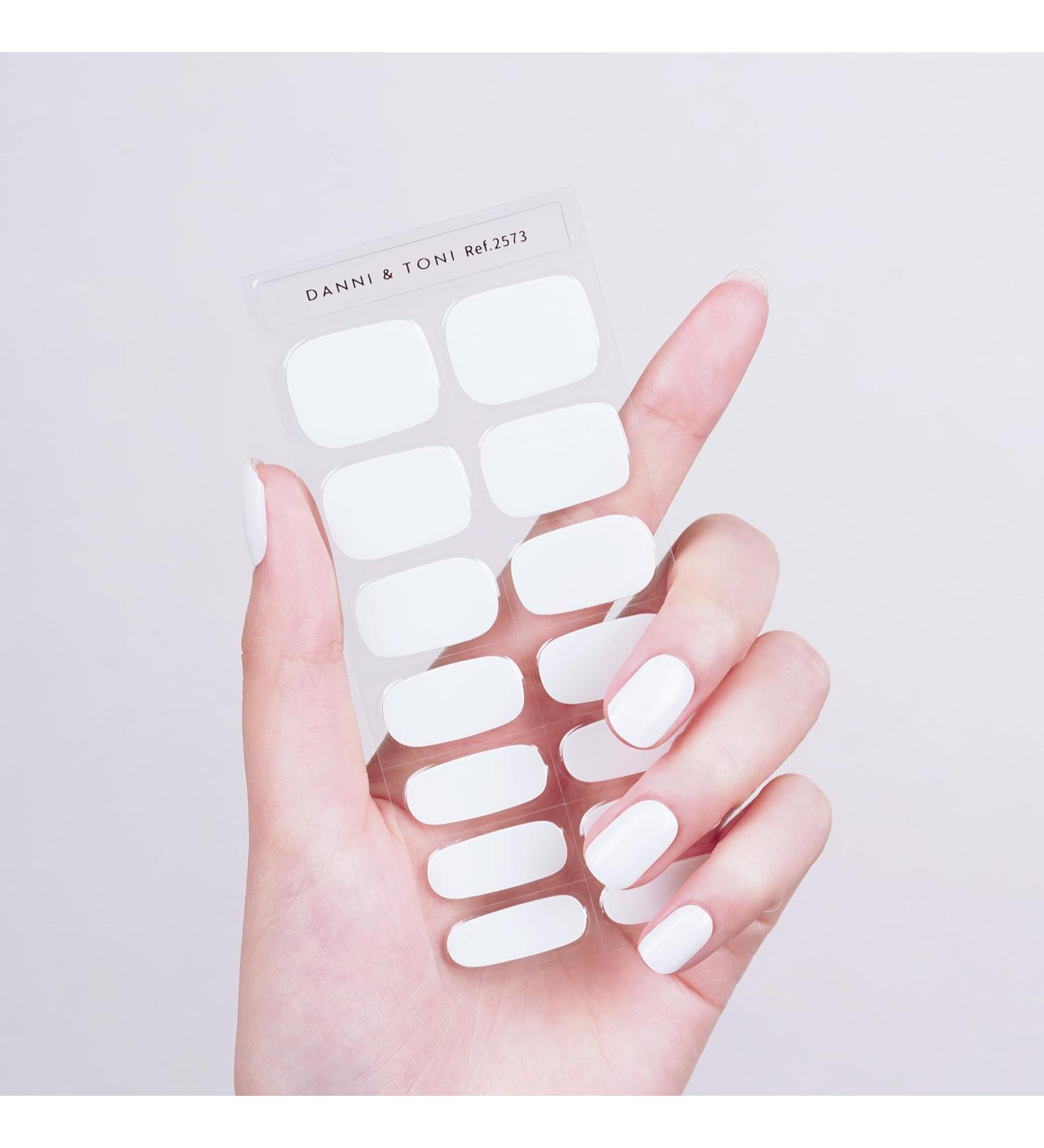 Danni & Toni Half Hardened Gel Nail Films - Pure White UV Gel Nail Foil Set | Self-Adhesive Wraps for Stunning Nail Design | 28 Stickers - Germany - Buy Online on GoSupps.com