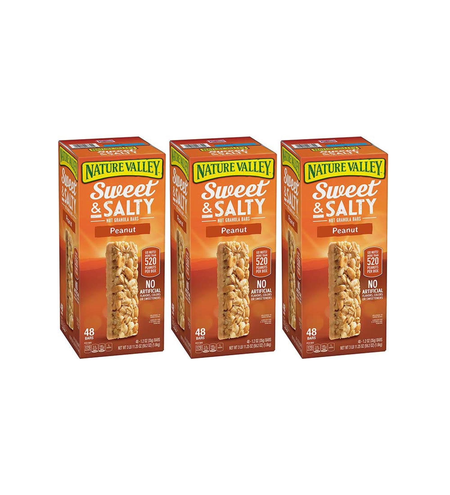 Nature Valley Sweet and Salty Granola Bars Peanut dipped in Peanut Butter Coating, 48 Bars (3 Boxes) 3 Boxes (48 Bars)