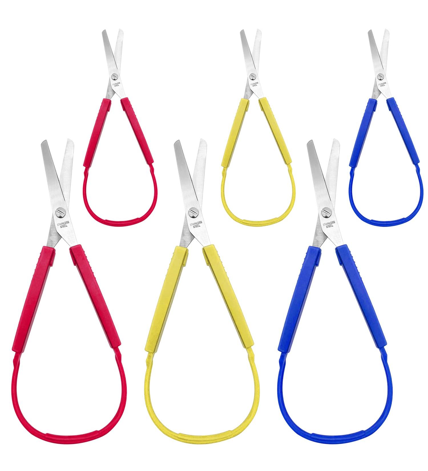 6-Piece Loop Scissors Set | 14cm & 20cm Spring Scissors for Kids Teens & Adults | Adaptable Design for Special Needs | Left & Right-Handed - Buy Online on GoSupps.com