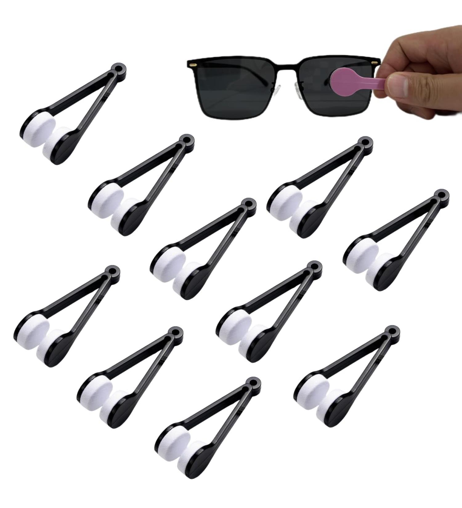 Mini Microfiber Eyeglass Cleaner - Soft Brush Lens Cleaner for Glasses (Black) | Best Eyewear Care - Buy Online on GoSupps.com