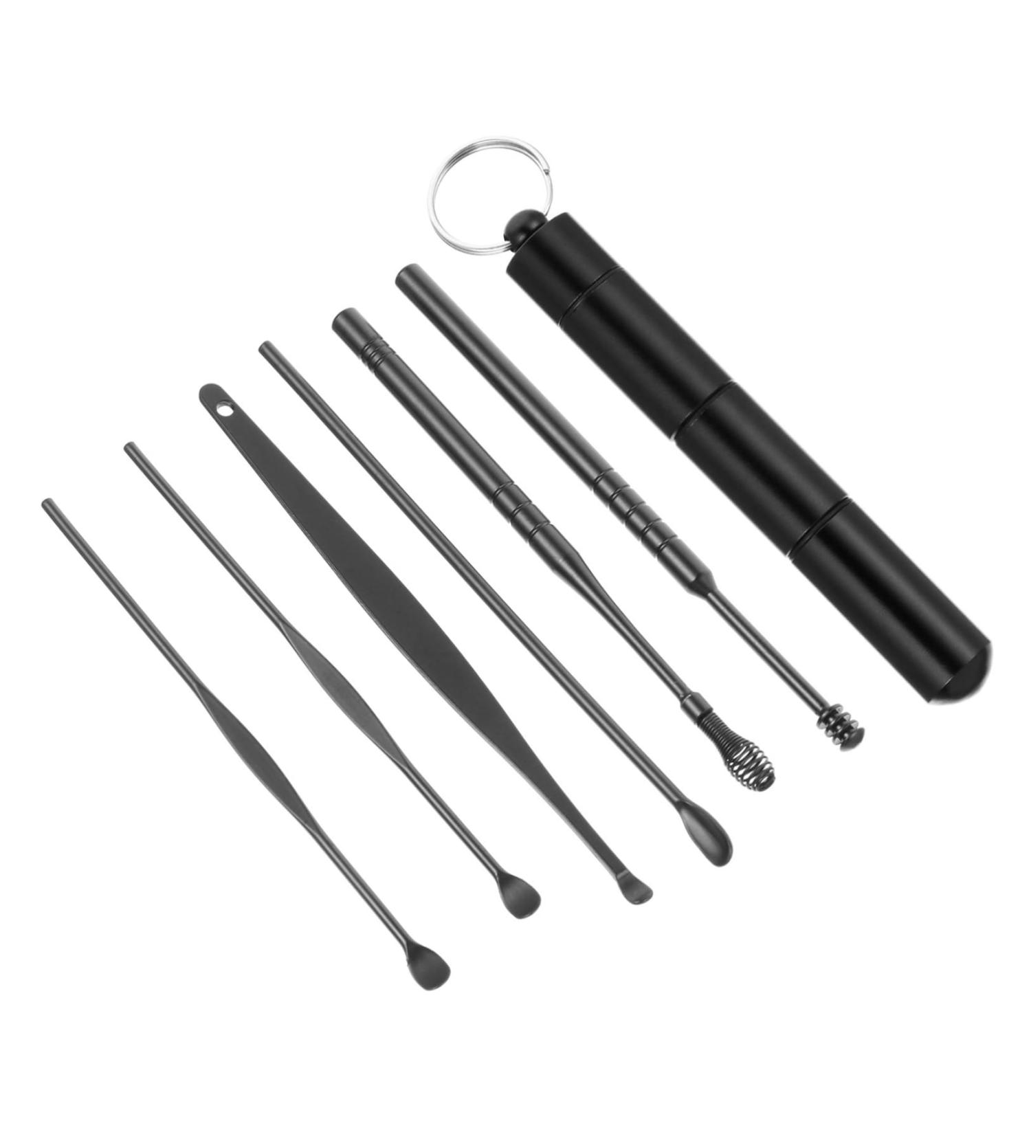 SKISUNO 6pcs Ear Wax Removal Tool Set Safe Ear Cleaner Scoop Kit for Adults Comfortable Stylish Design for Daily Use and Travel - Buy Online on GoSupps.com