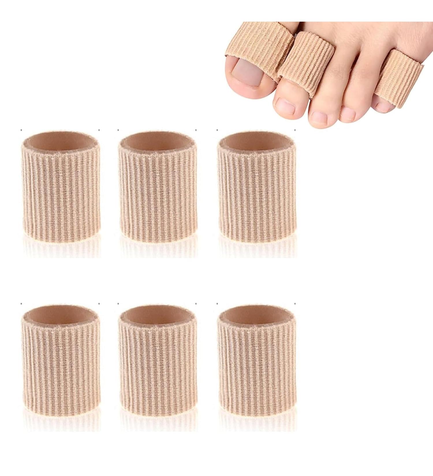 Toe Cushion Tubes Set of 6 - Soft Gel Protectors for Corns Blisters & Calluses | Pain Relief Toe Sleeves Value Pack - Shop Internationally - Buy Online on GoSupps.com