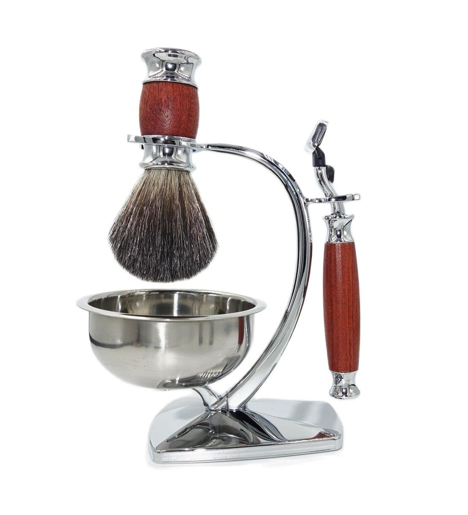 Buy HRTC Men's Razor Set - Fashionable Safety Razor Brush & Soap Cup Holder (15x20cm) - International Shipping - Buy Online on GoSupps.com