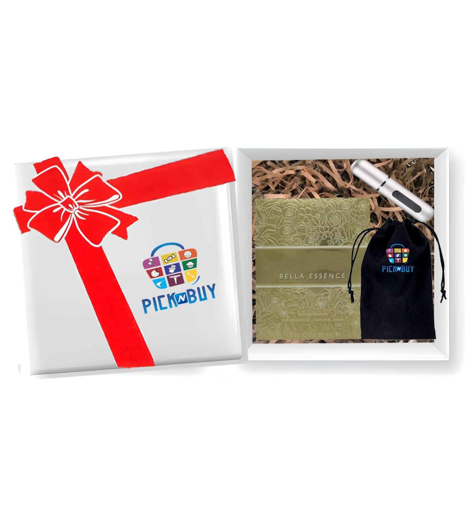 PICKN BUY Fragrance Gift Bundle - Item Include: 100 ML Bella Essence Perfume 1 Pack - 5ML Empty Travel Atomizer & Travel Pouch for Perfume 3.4 Fl Oz (Pack of 1) Bella Essence Perfume Bundle - Buy Online on GoSupps.com