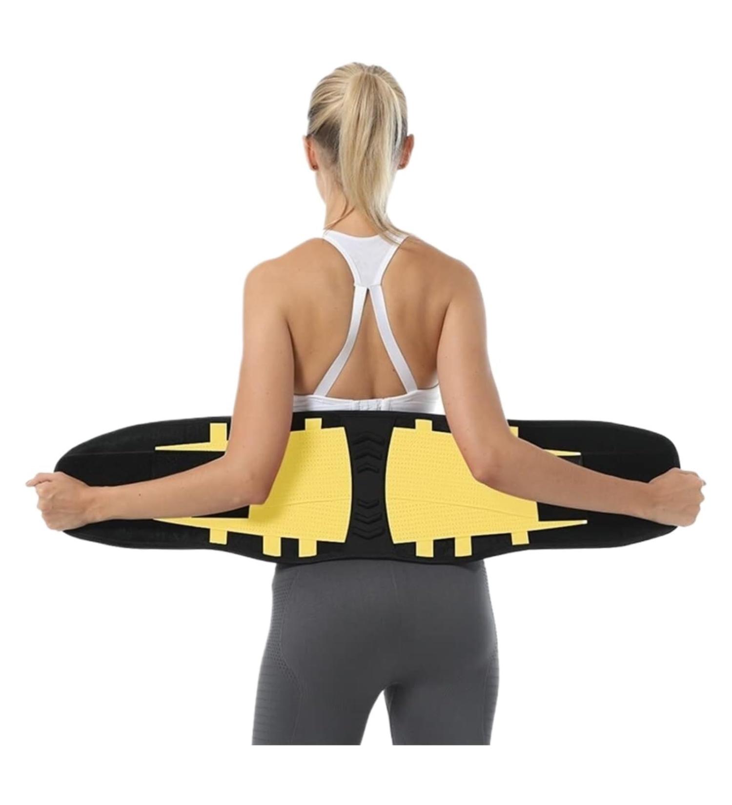 Back Support Back Brace Lumbar Support Elastic Back Lumbar Brace Support Belt Orthopedic Posture Corrector Lower Back Waist Back Support Belt(Yellow Small) Small Yellow - Buy Online on GoSupps.com