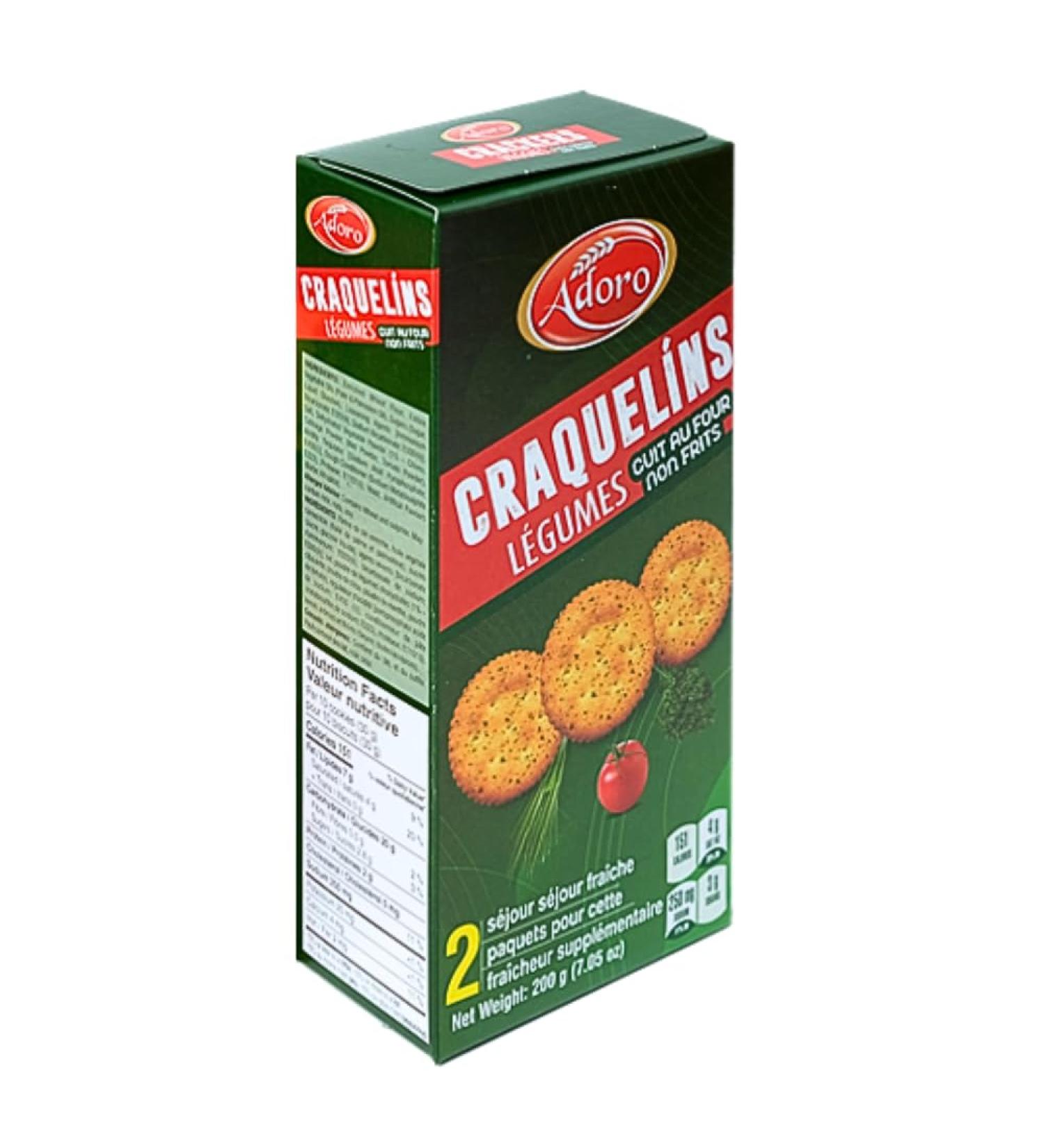 Oven Baked Veggie Crackers 200g - 2 Packs of 100g Each for Extra Freshness | Crispy and Savory Snack | Premium Quality Grocery Food | Ideal Snack for Kids | Indulge in the Taste of Adoro Groceries - Buy Online on GoSupps.com