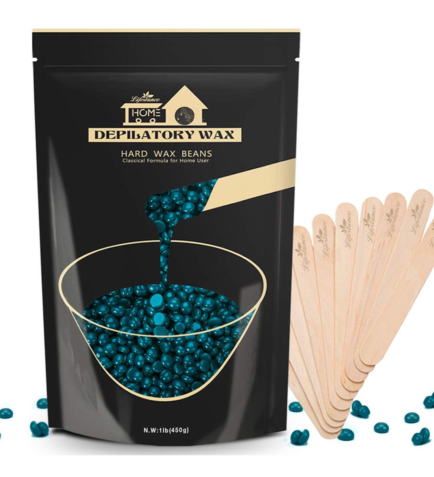 Lifestance 1lb Hard Wax Beads for Brazilian Bikini Wax | Hair Removal for Face, Body, Legs | Pearl Wax Beads for Wax Warmers - Green (10 Applicators Included) - Buy Online on GoSupps.com