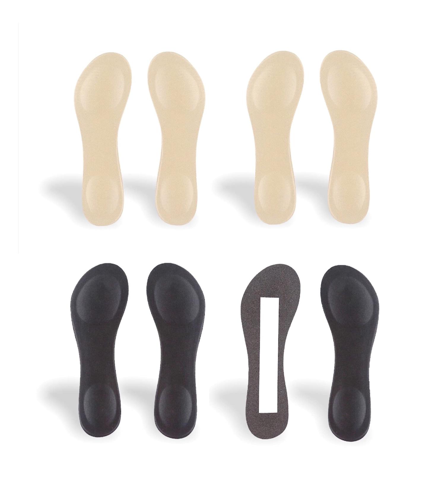 CB 4 Pairs Cloth Surface Sponge Inserts - Invisible Slim Insoles for Women's Shoes 5-8, Style A Nude & Black - Ball of Foot Pain Relief & Arch Support - Buy Online on GoSupps.com