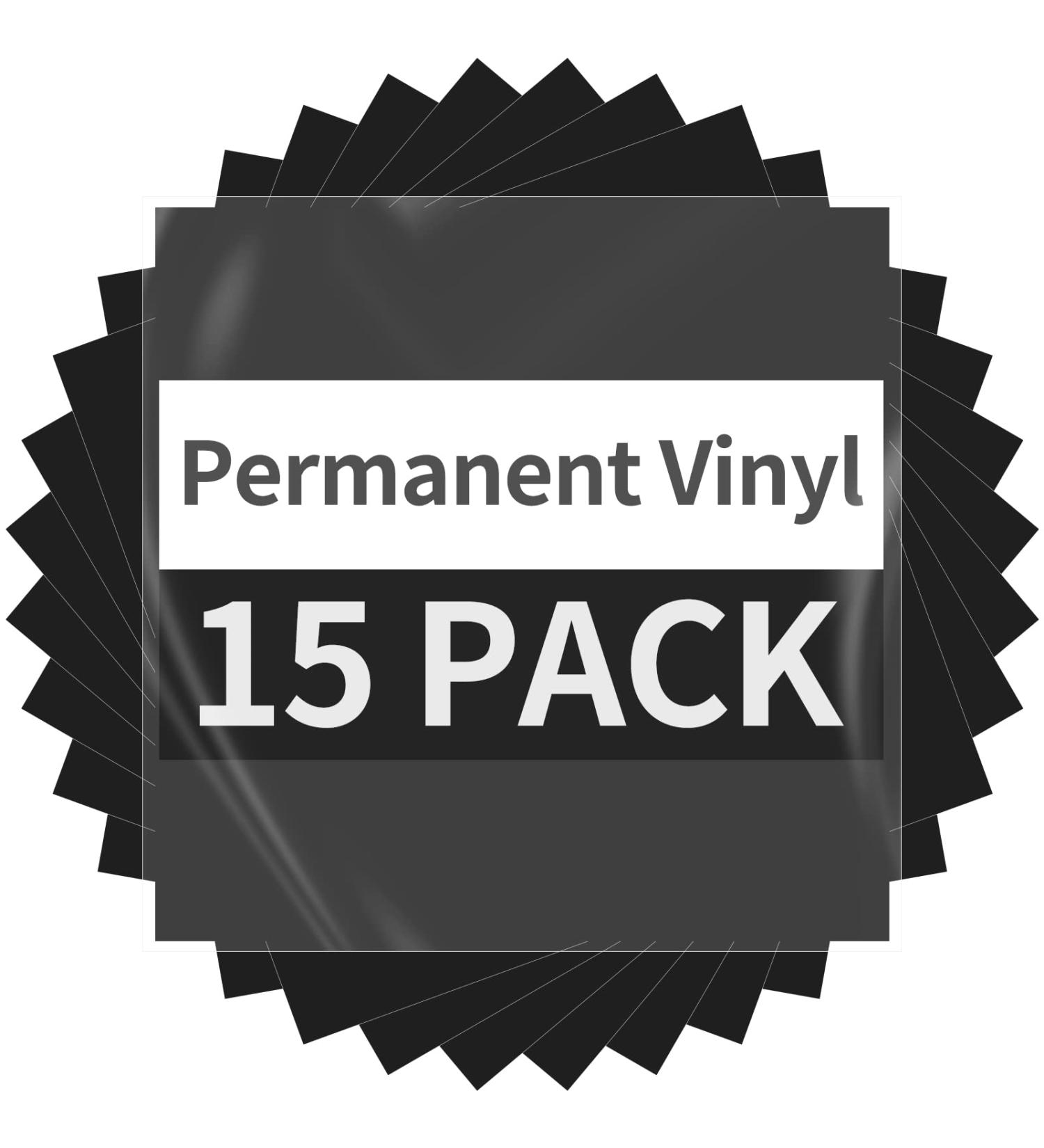 Black Permanent Vinyl - 15 Sheets | Glossy Adhesive | 12x11.8 Inches | for Home Decor & Car Decals | Waterproof & Durable - Buy Online on GoSupps.com
