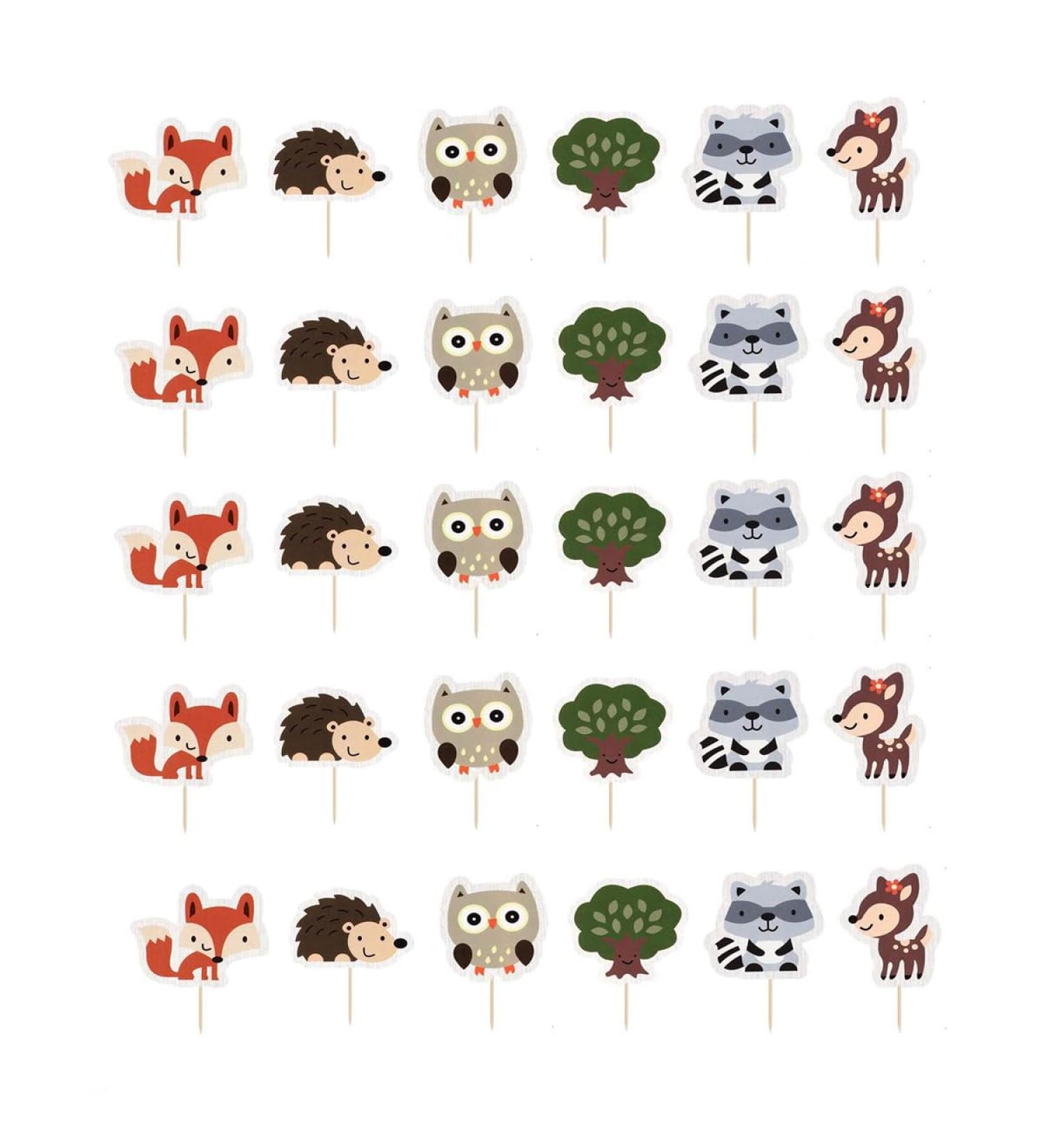 Leadigol 48Pcs Woodland Animal Cake Cupcake Toppers Forest Jungle Animals Cake Decorations Woodland Creatures Party Supplies Decorations Cute Party Supplies - Buy Online on GoSupps.com