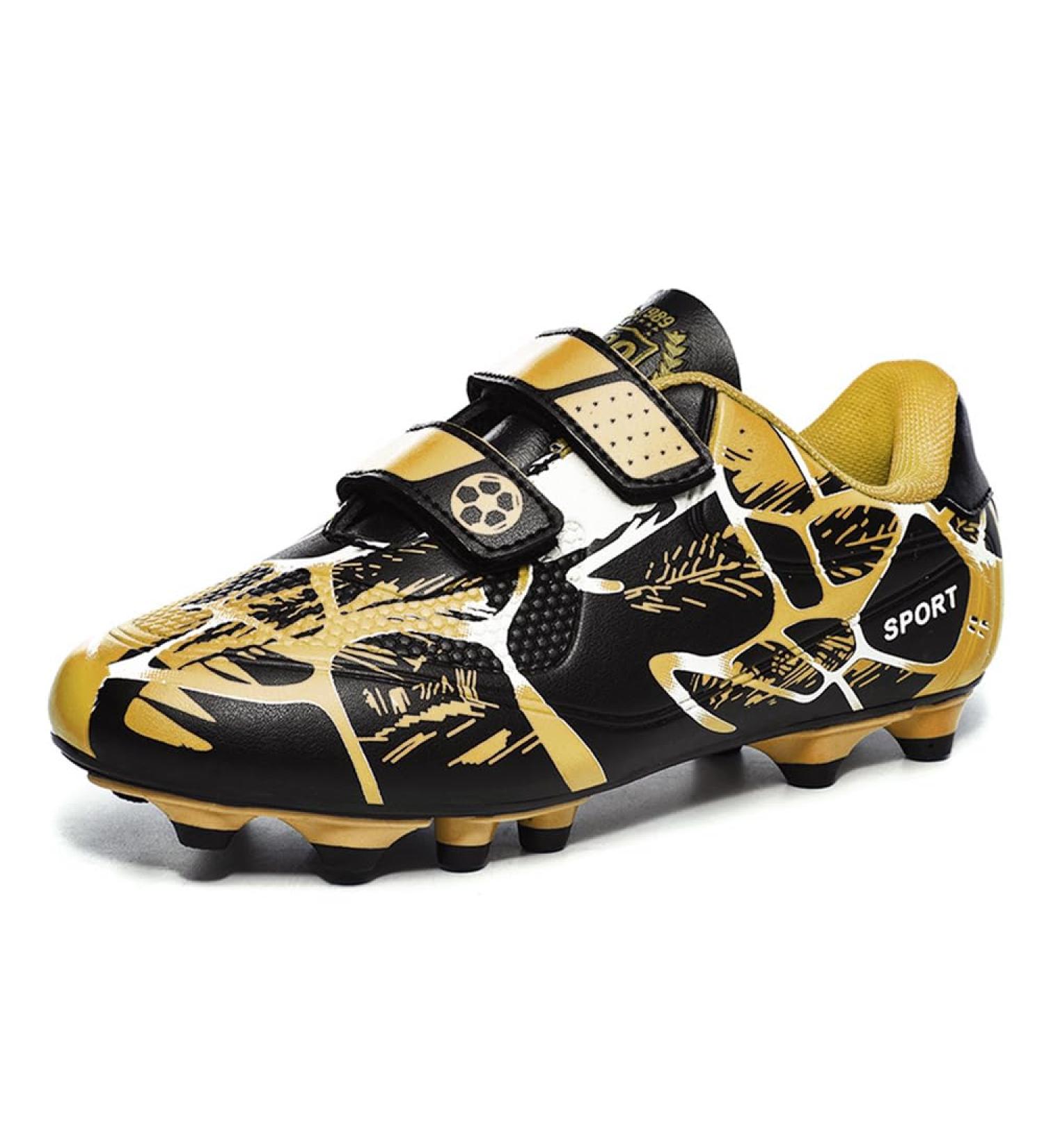 Riawexen Boys & Girls Football Boots - Non-Slip Soccer Training Shoes (28-37 EU) - Unisex Low Top Black/Yellow - Buy Online on GoSupps.com
