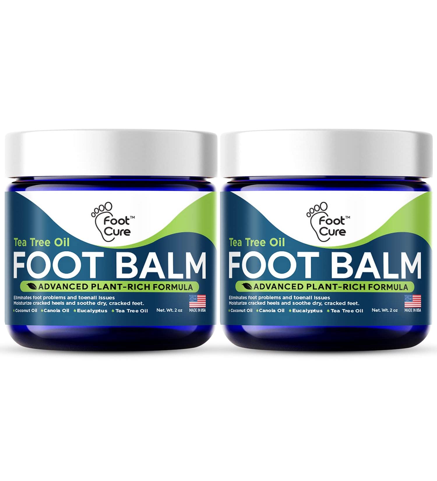 Tea Tree Oil Foot Balm - Antifungal Athletes Foot Care for Dry Feet - Moisturizing Cream for Cracked Heels, Callus & Toenail Fungus Treatment - Ringworm Relief - 2oz (Pack of 2) - Buy Online on GoSupps.com