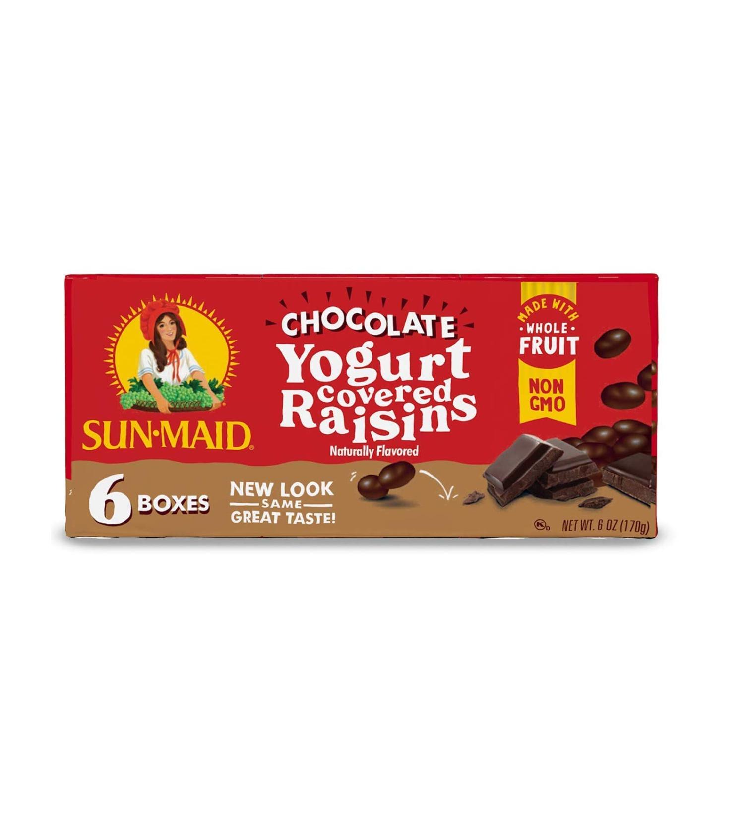 Sun-Maid Chocolate Yogurt Covered Raisin Snacks 1oz Pack of 6 - Kid-Friendly Snack Size - Buy Online on GoSupps.com