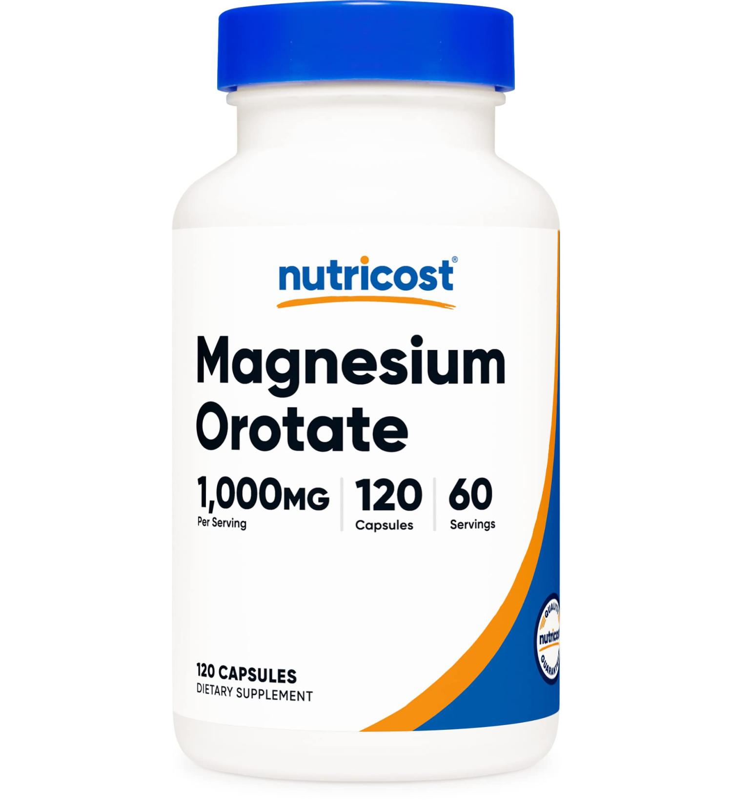 Nutricost Magnesium Orotate 1000mg - 120 Capsules | Non-GMO, Gluten Free | 60 Servings, 500mg Per Capsule - Buy Online on GoSupps.com