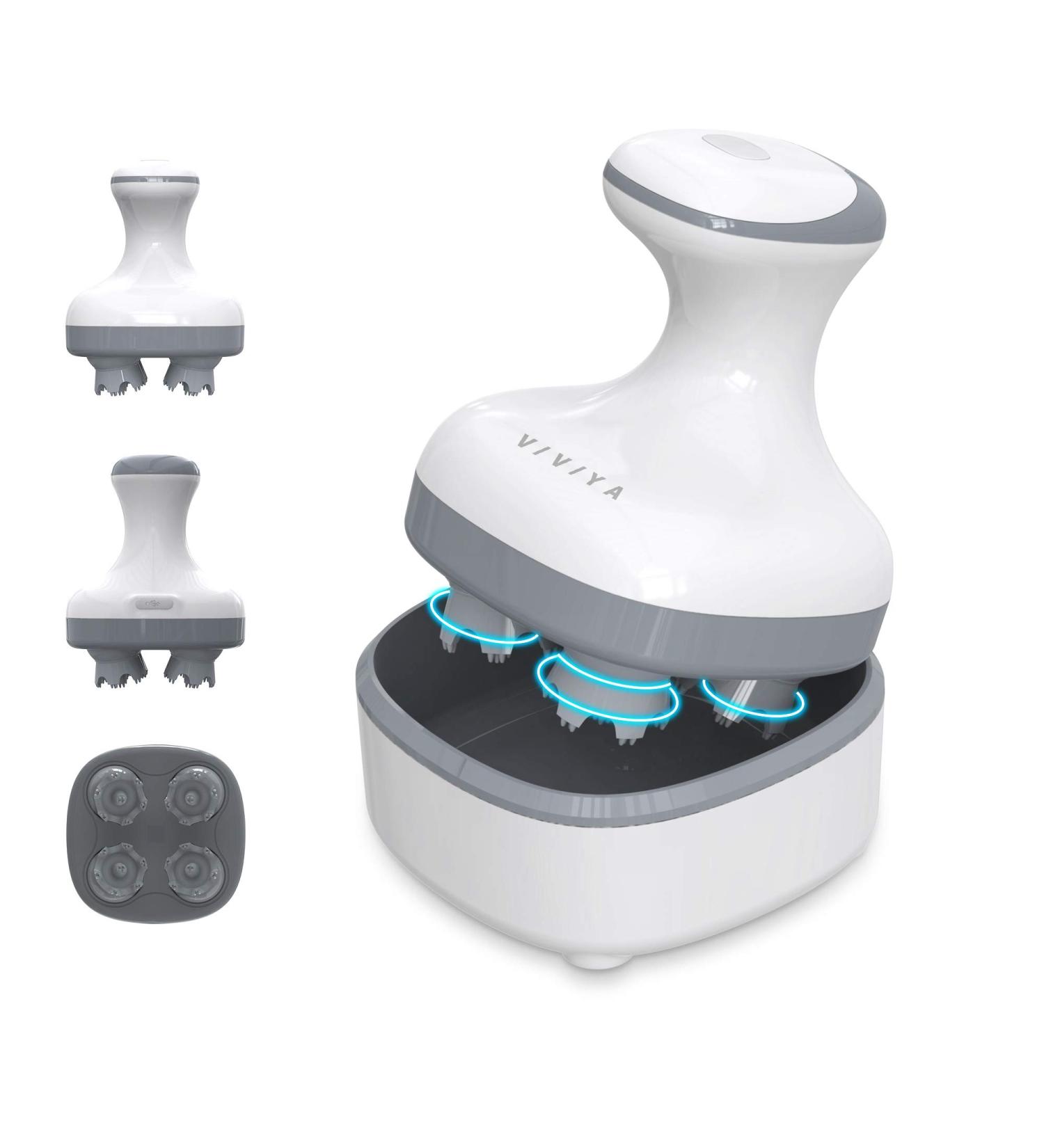 VIVIYA Electric Scalp Massager | Portable Rechargeable Head Massager with 8 Massage Claws | Waterproof Handheld Hair Scalp Scratcher for Full-Body Massage, Hair Growth, Stress Relief - Buy Online on GoSupps.com