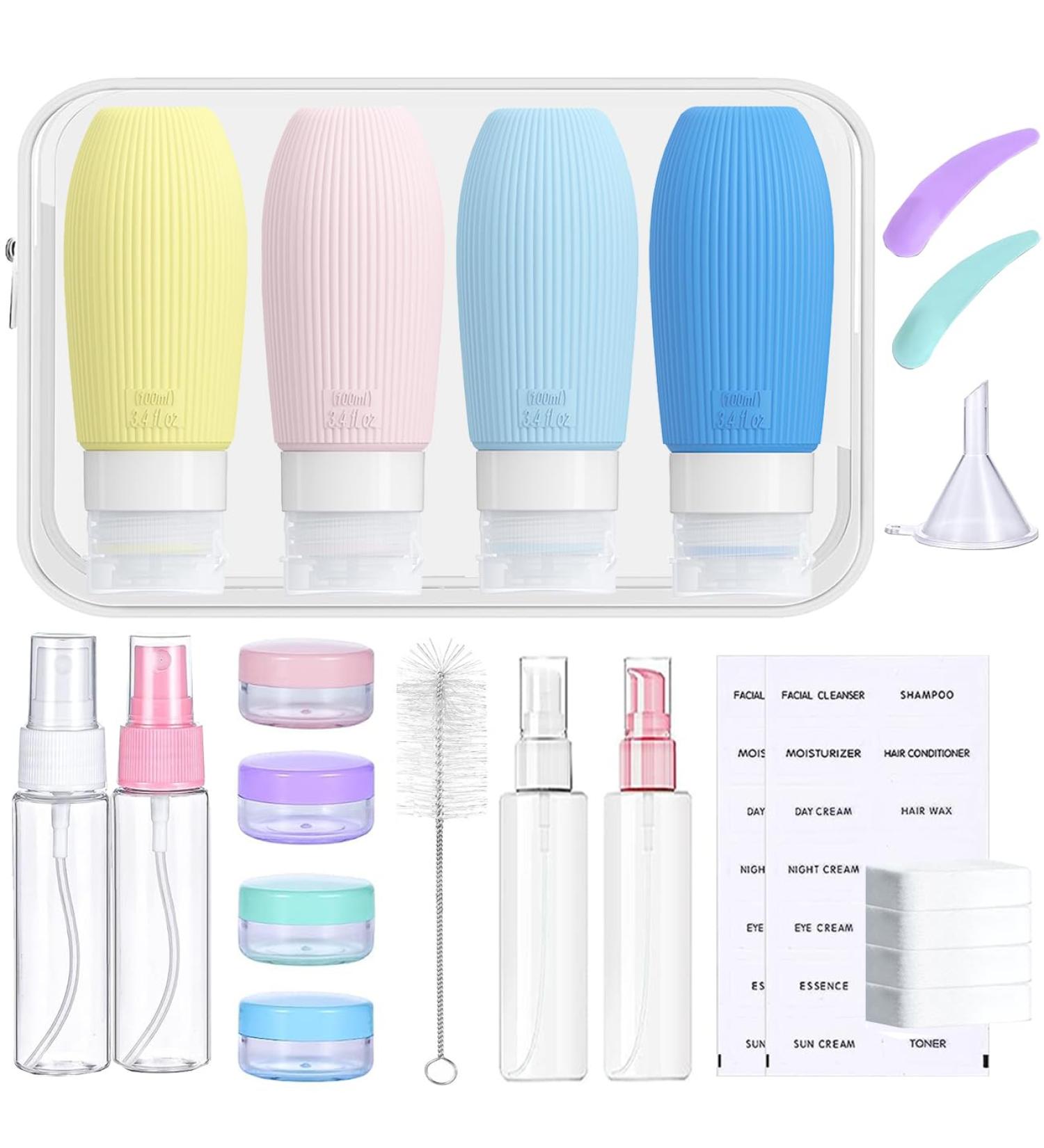DUOAIKE 100ml Silicone Travel Bottle for Toiletries 22 Pcs Travel Containers Leak Proof Silicone Squeezable Travel Accessories Travel Containers for Shampoo Conditioner Lotion (BPA Free)(1) - Buy Online on GoSupps.com