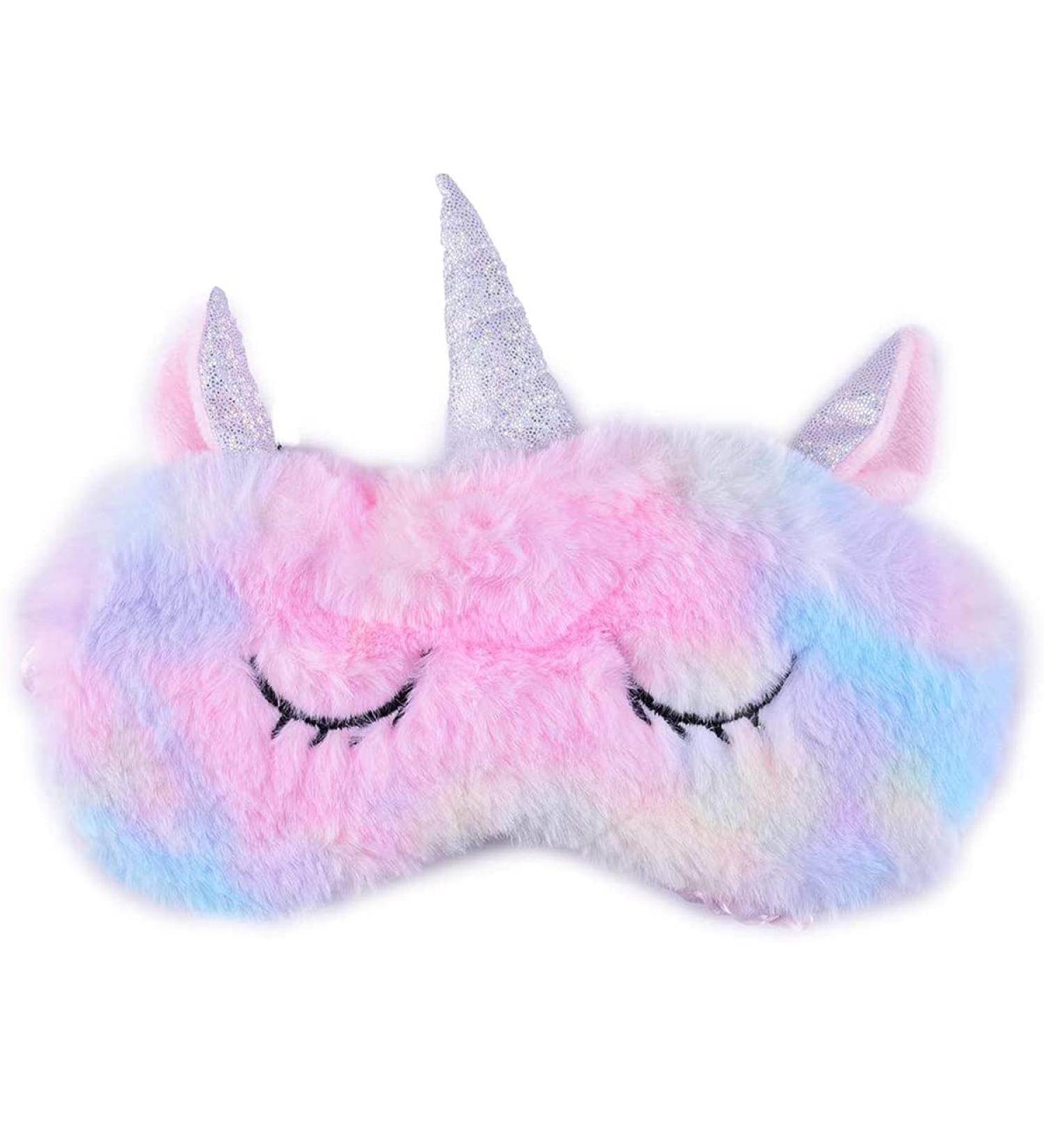 Eye Mask for Sleeping Ulife Mall Cute 3D Unicorn Soft Fluffy Plush Sleep Mask Sleeping Mask with Silk Back Novelty Blindfold Eyeshade Travel Eye Cover for Women Men Girls Kids - Rainbow A Rainbow_unicorn - Buy Online on GoSupps.com