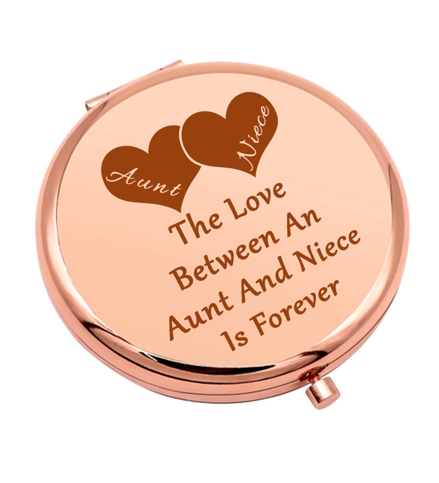 Aunt and Niece Compact Makeup Mirror - Perfect Gift for Auntie, Niece Birthday, Wedding & Christmas - Buy Online on GoSupps.com