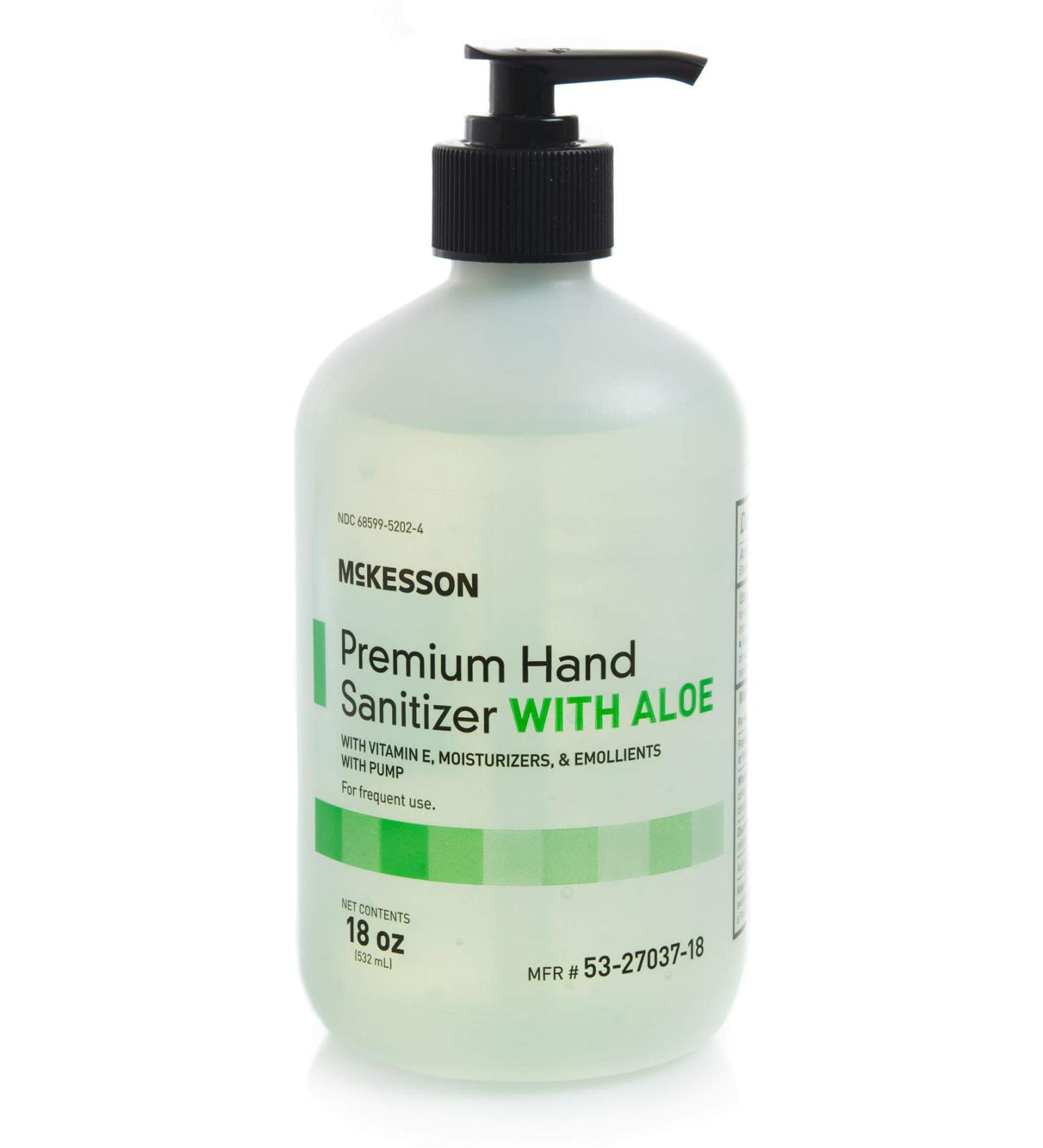 McKesson Premium Hand Sanitizer with Aloe 18 oz - Spring Water Scented Antiseptic Solution | Formulized with Ethanol, Aloe, and Vitamin E | Kills 99% of Bacteria - Buy Online on GoSupps.com