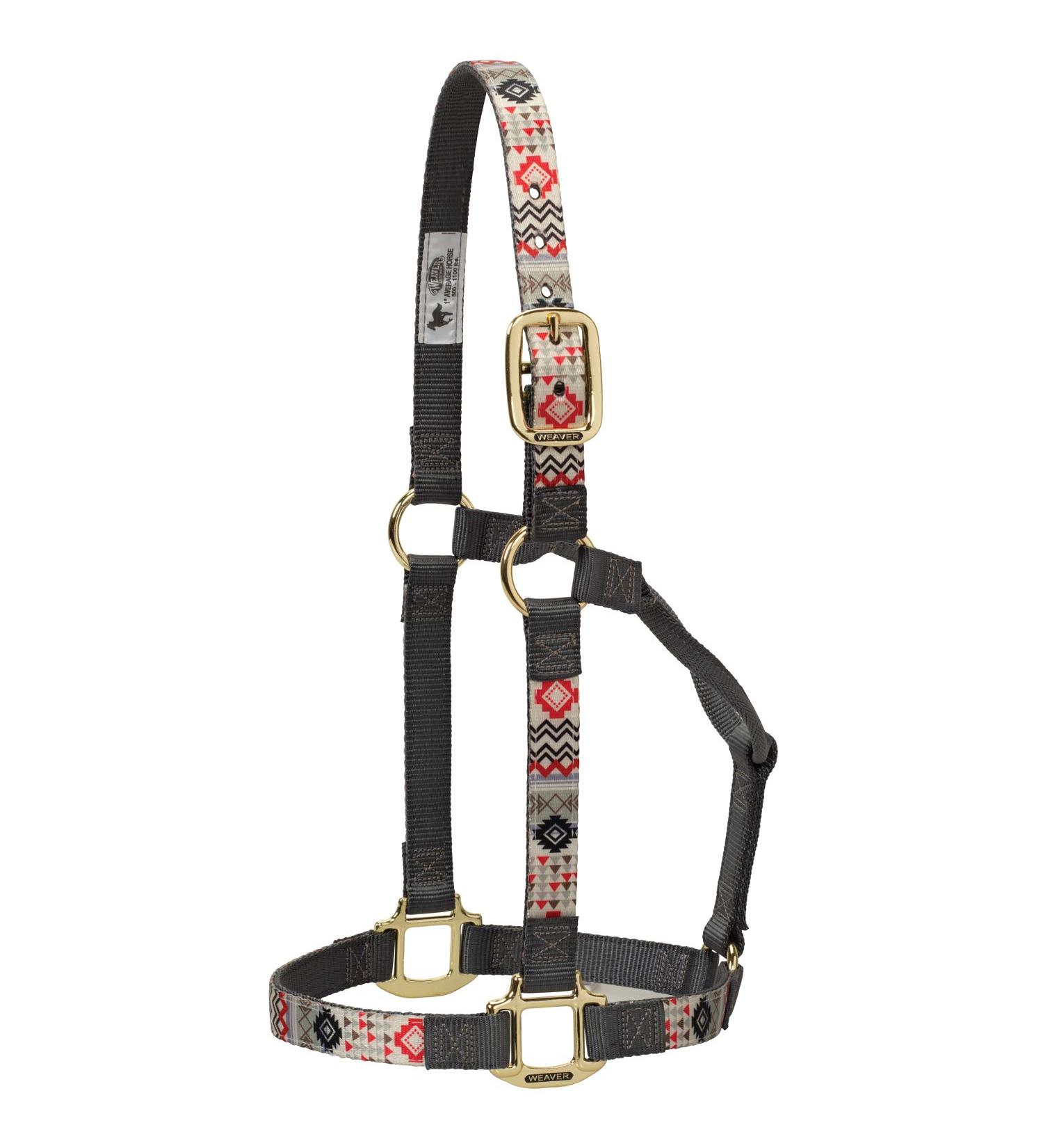 Weaver Leather Patterned Non-Adjustable Halter Carmine Aztec Large Horse