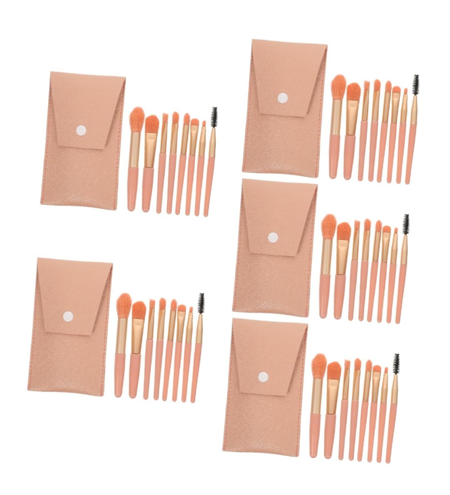 POPETPOP Girls Suit: 5-Piece Travel Makeup Brush Set - Mini Eyeshadow & Powder Brushes for Women - Major Miss Pink Beauty Kit - Buy Online on GoSupps.com
