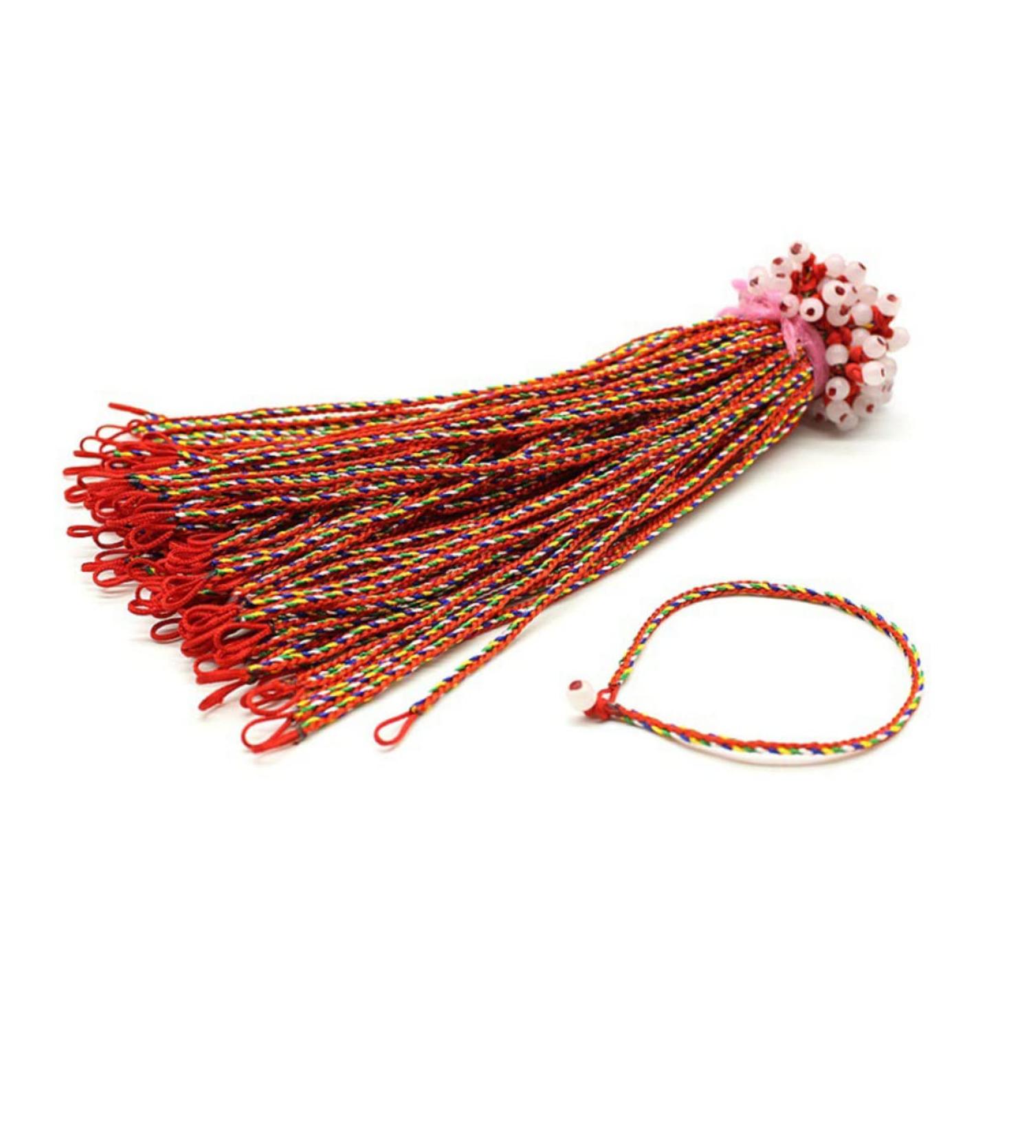 COHEALI Braided Bracelet 100pcs Girls Handmade Braided Bracelets Handcraft Bracelet Red Rope Beaded To Weave Miss - Buy Online on GoSupps.com