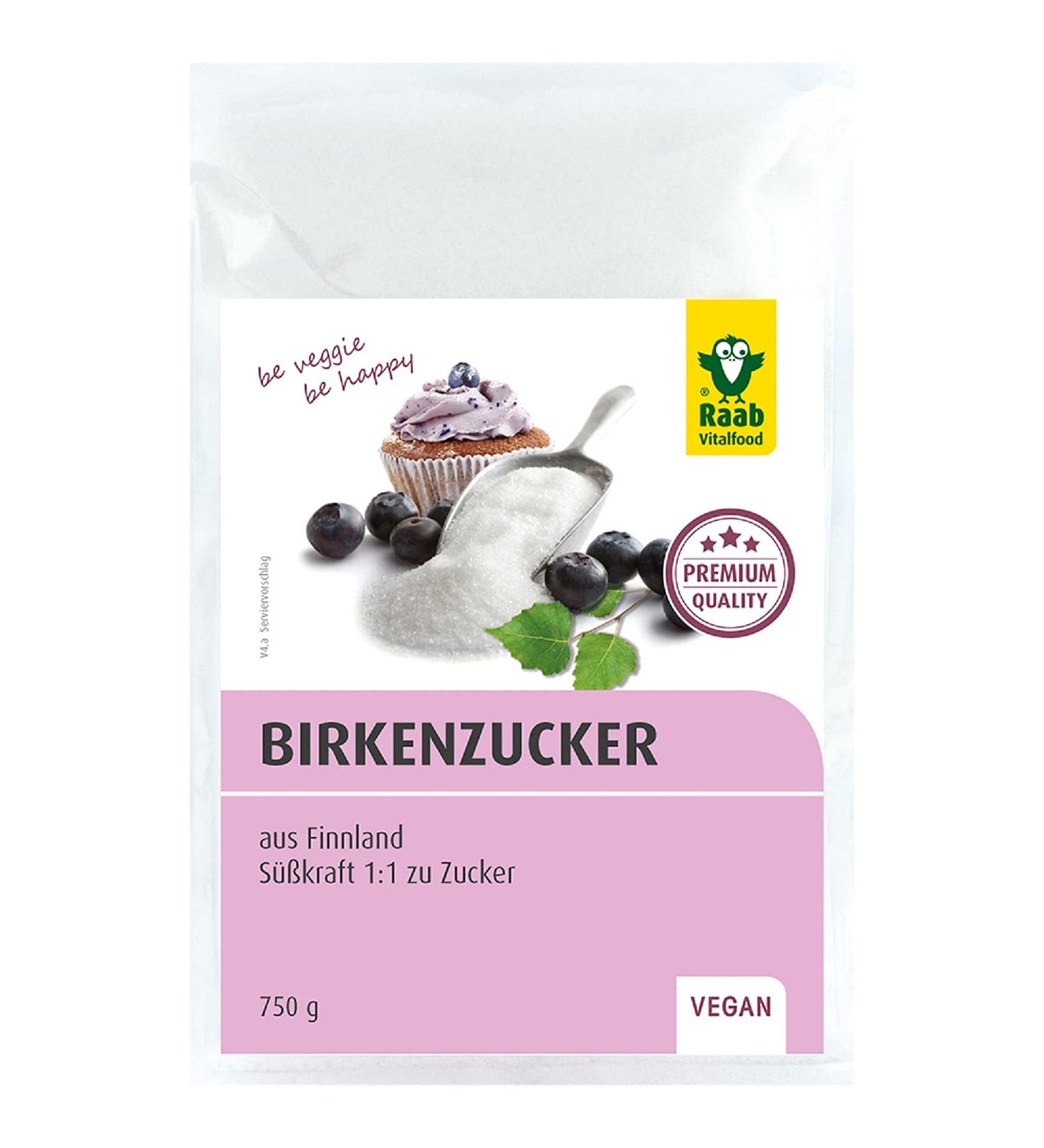 Raab Vitalfood Premium Birch Sugar - Vegan Xylitol Sweetener 1:1 Sugar Alternative Tooth-Friendly Bulk Pack 750g - Buy Online on GoSupps.com
