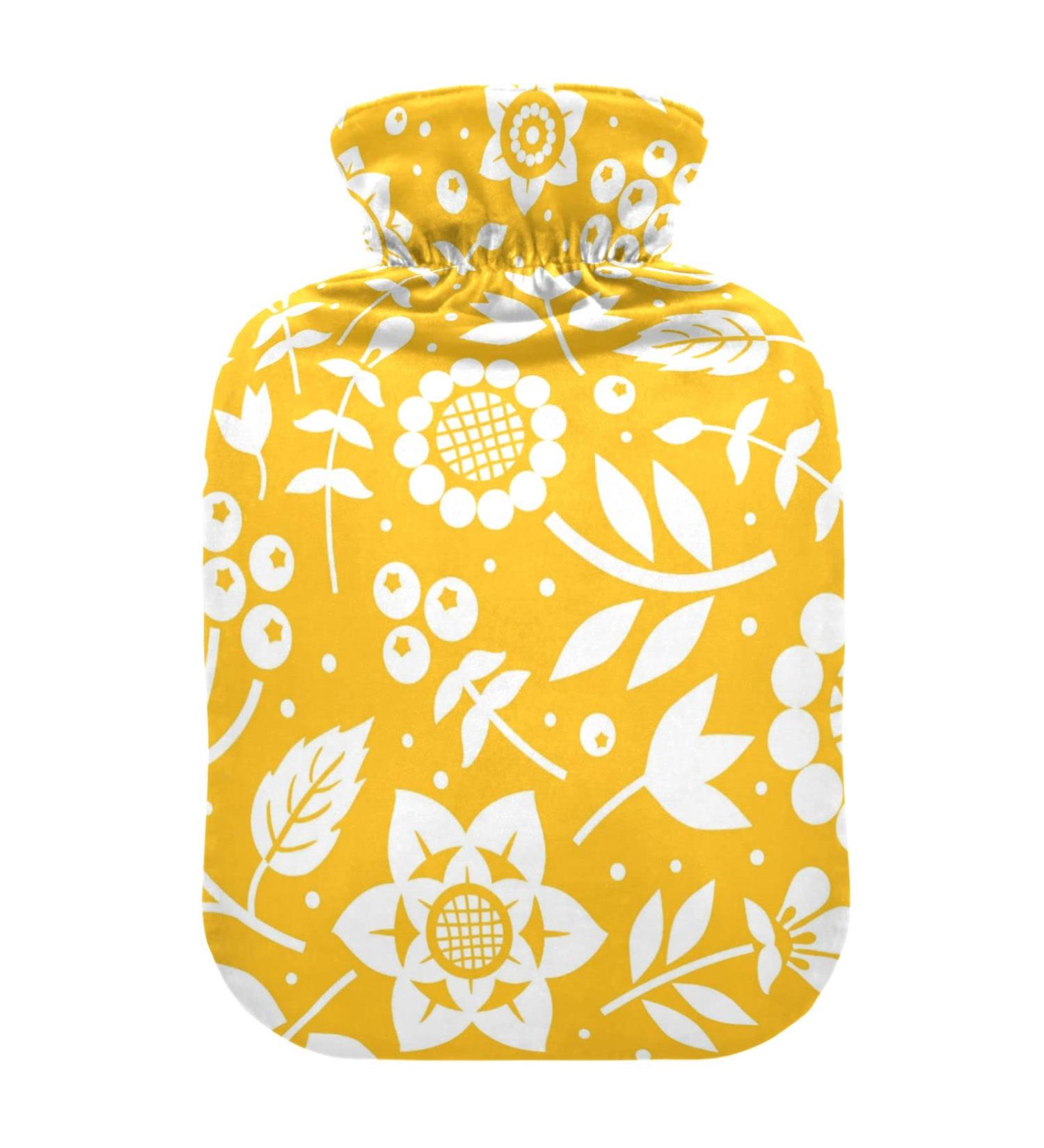 Mnsruu Hot Water Bottle 2L with Soft Cover - Berries & Branches Design | Perfect Gift for Women & Kids | Ideal for Christmas - Buy Online on GoSupps.com