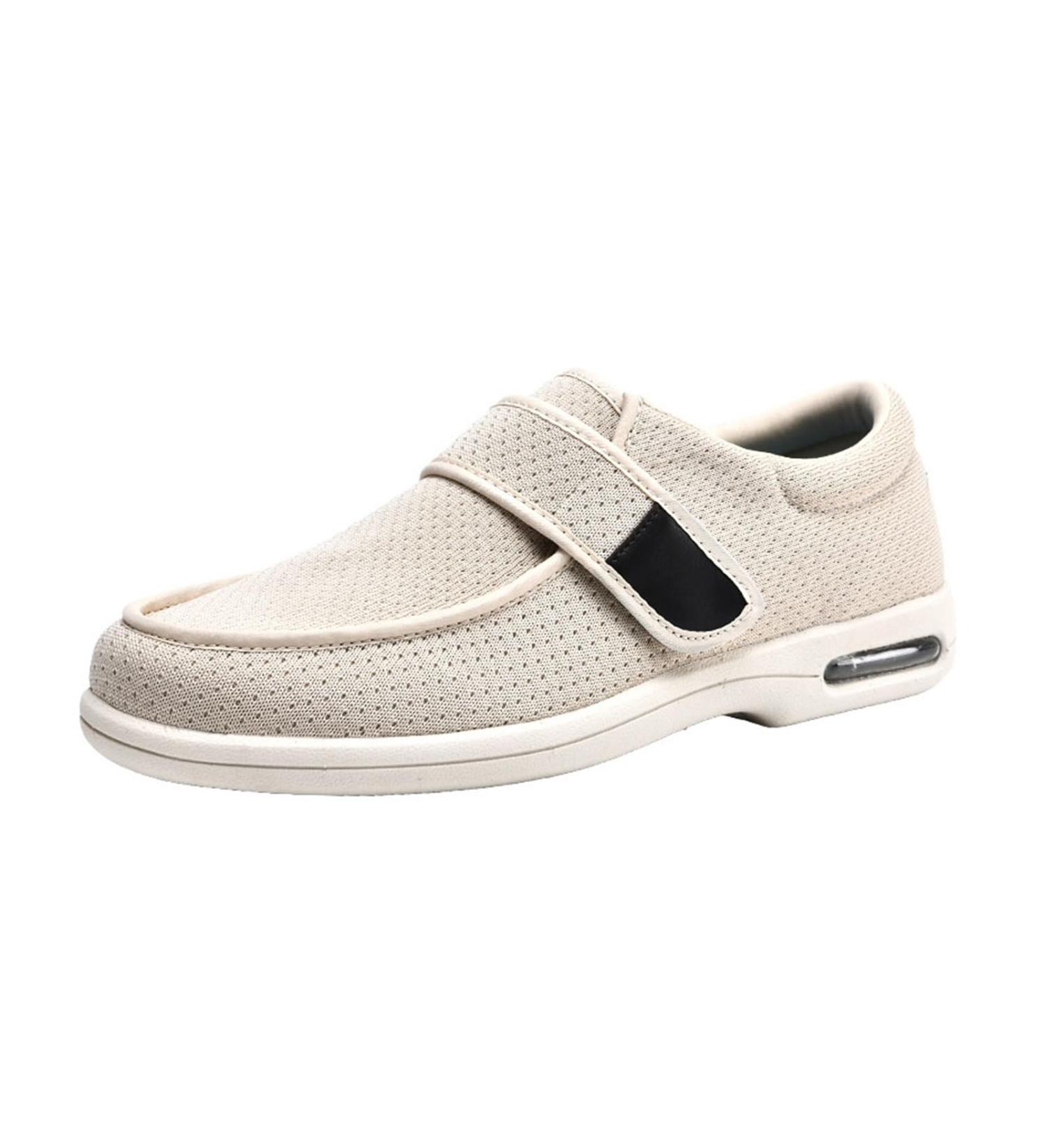 Shop Mens Diabetic Foot Shoes - Pain Relief & Comfort for Swollen Feet | Adjustable Orthopedic Walking Shoes - Lightweight & Breathable - Size 6.5 Beige - Buy Online on GoSupps.com