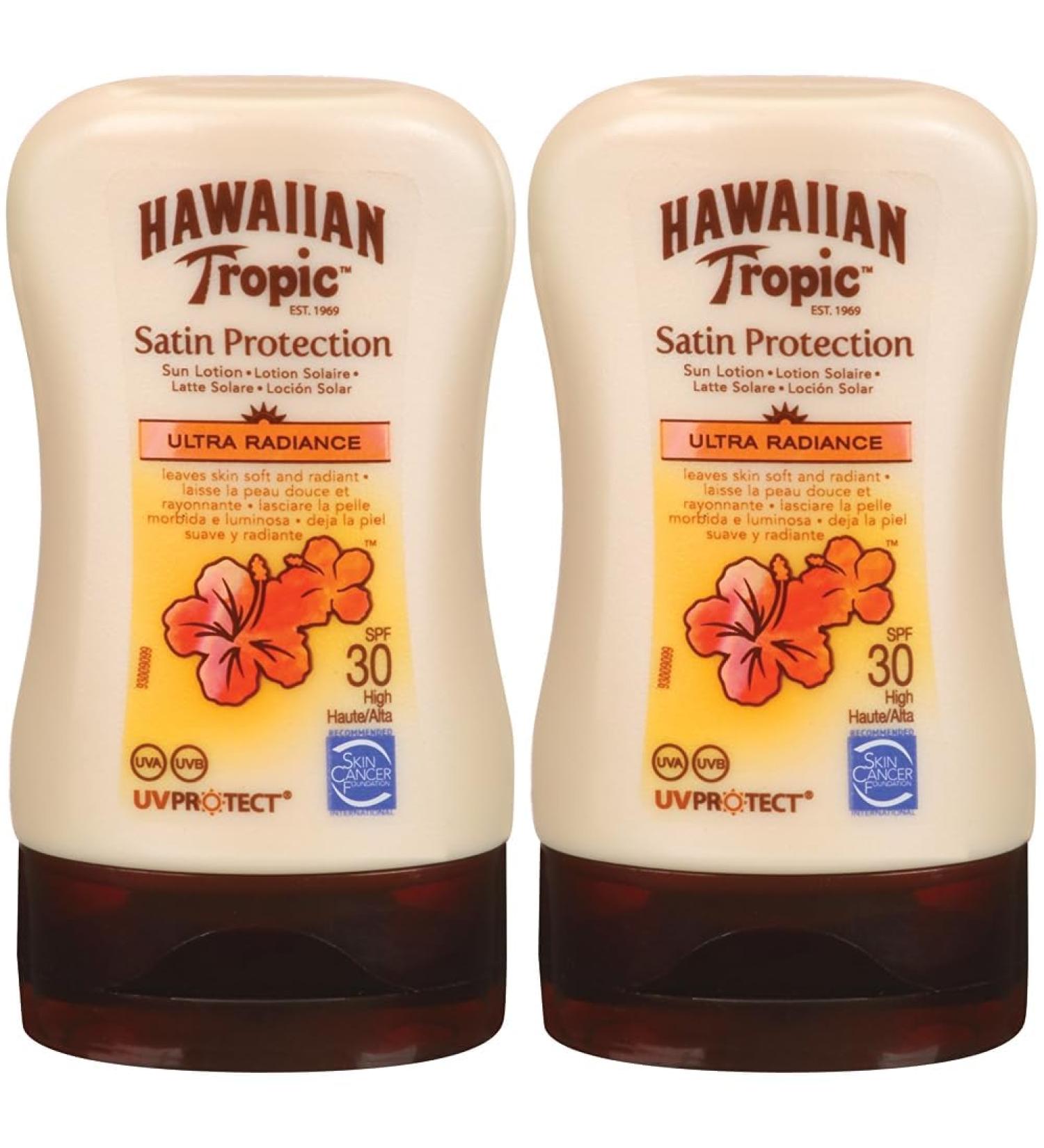 Hawaiian Tropic Satin Protection Sunscreen SPF 30 - Mini 100ml (Pack of 2) - Best International Shipping - Buy Online on GoSupps.com
