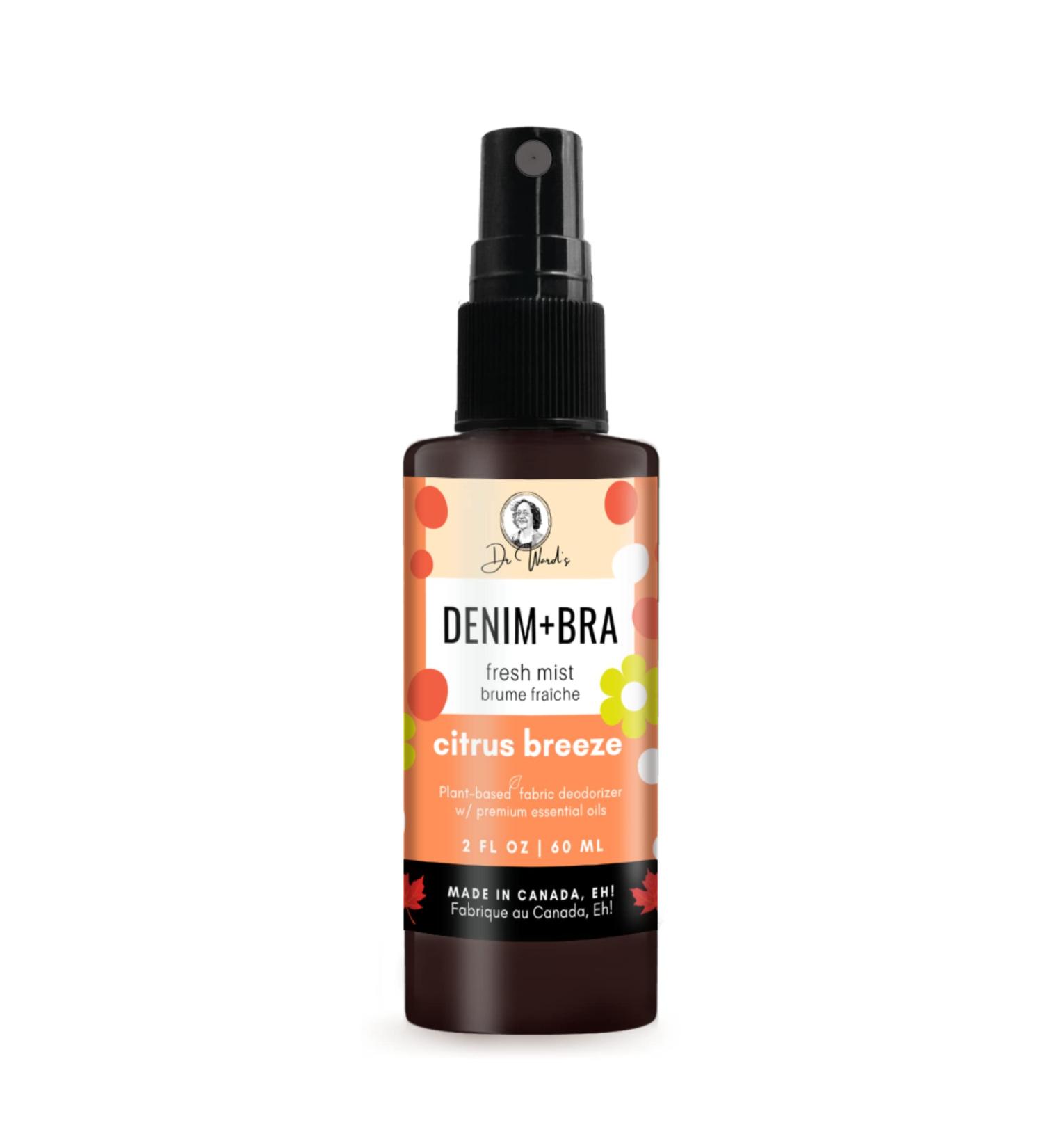DENIM plus BRA Fabric and Lingerie Refresher Spray Mist CITRUS BREEZE - 2 oz 60 ml Plant-Based with Essential Oils Crisp Light Scent. Great for Skin - Buy Online on GoSupps.com