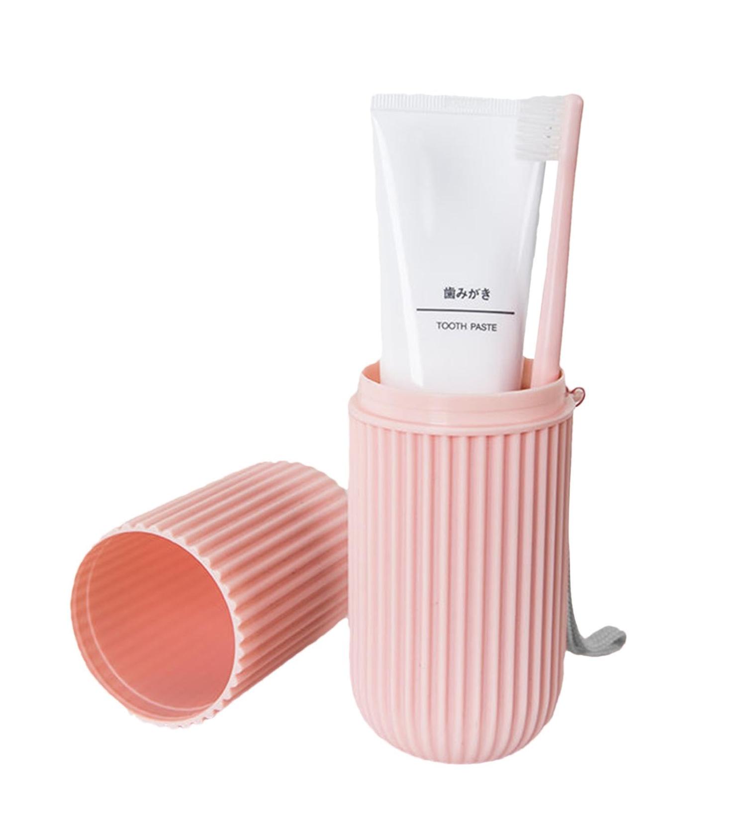 Travel Toothbrush Holder & Case - Multifunctional Toothbrush & Toothpaste Set for Camping Business Trips & School - Portable Rosa Storage Solution - Buy Online on GoSupps.com