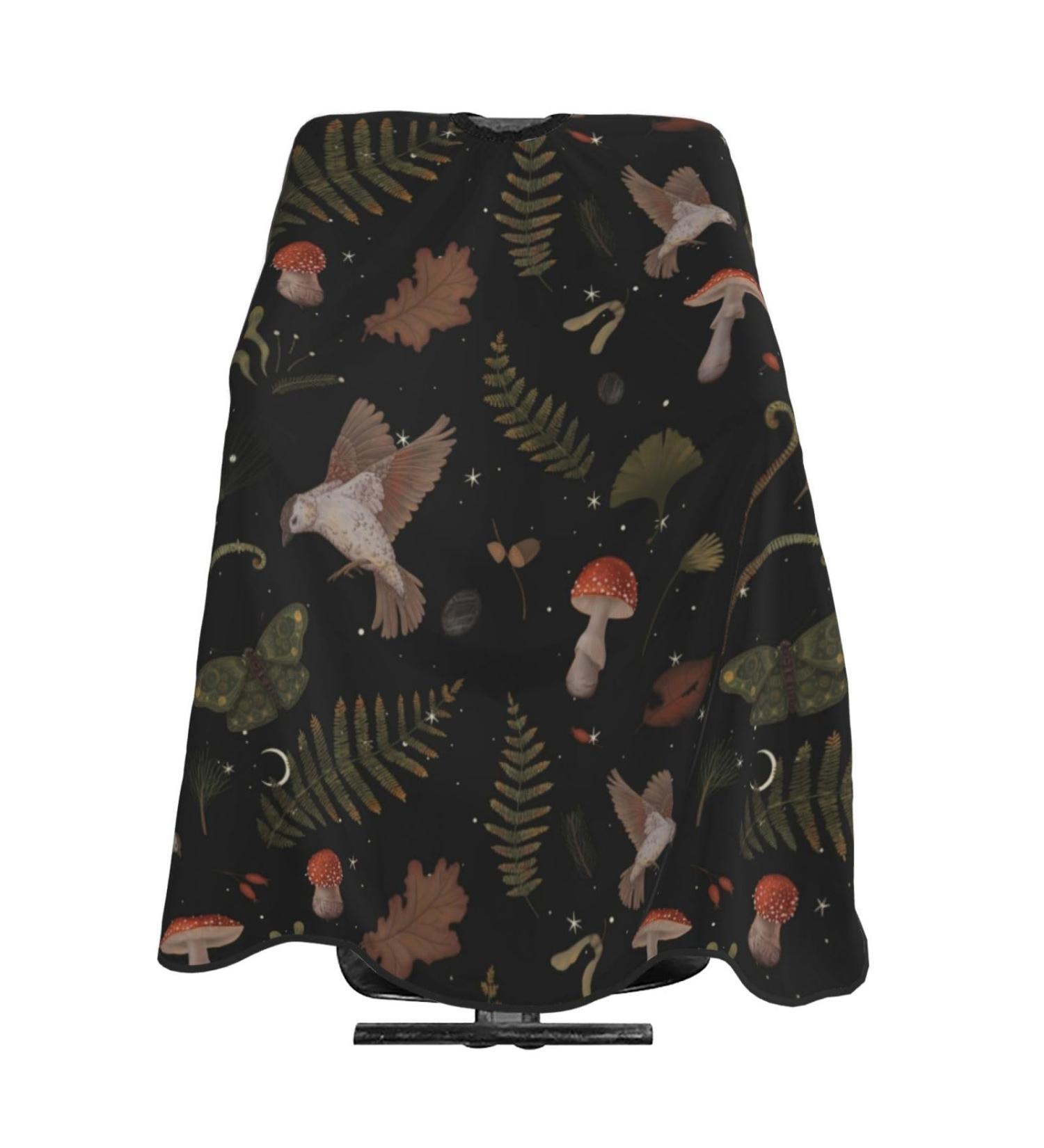 Shop Professional Navajo Haircut Cape - Adjustable Hairdresser Apron with Mushrooms & Birds | International Shipping Available - Buy Online on GoSupps.com
