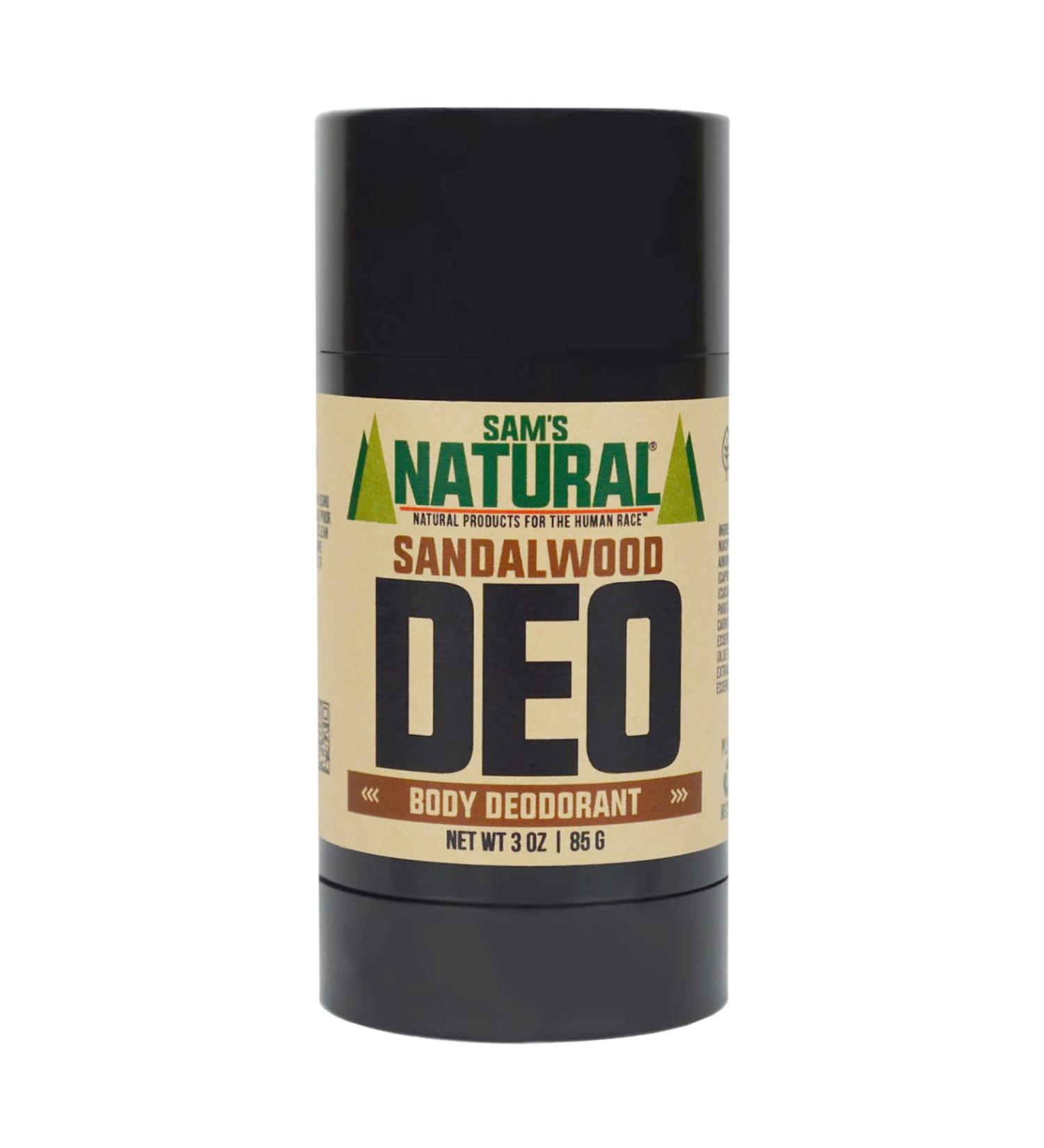 Sam s Natural Deodorant - Sandalwood - Holiday Gifts - Stocking Stuffers - Aluminum Free DEO - No phthalates parabens sulfates or dyes - For Men Women Unisex - Vegan Cruelty Free - 3 oz - Buy Online on GoSupps.com