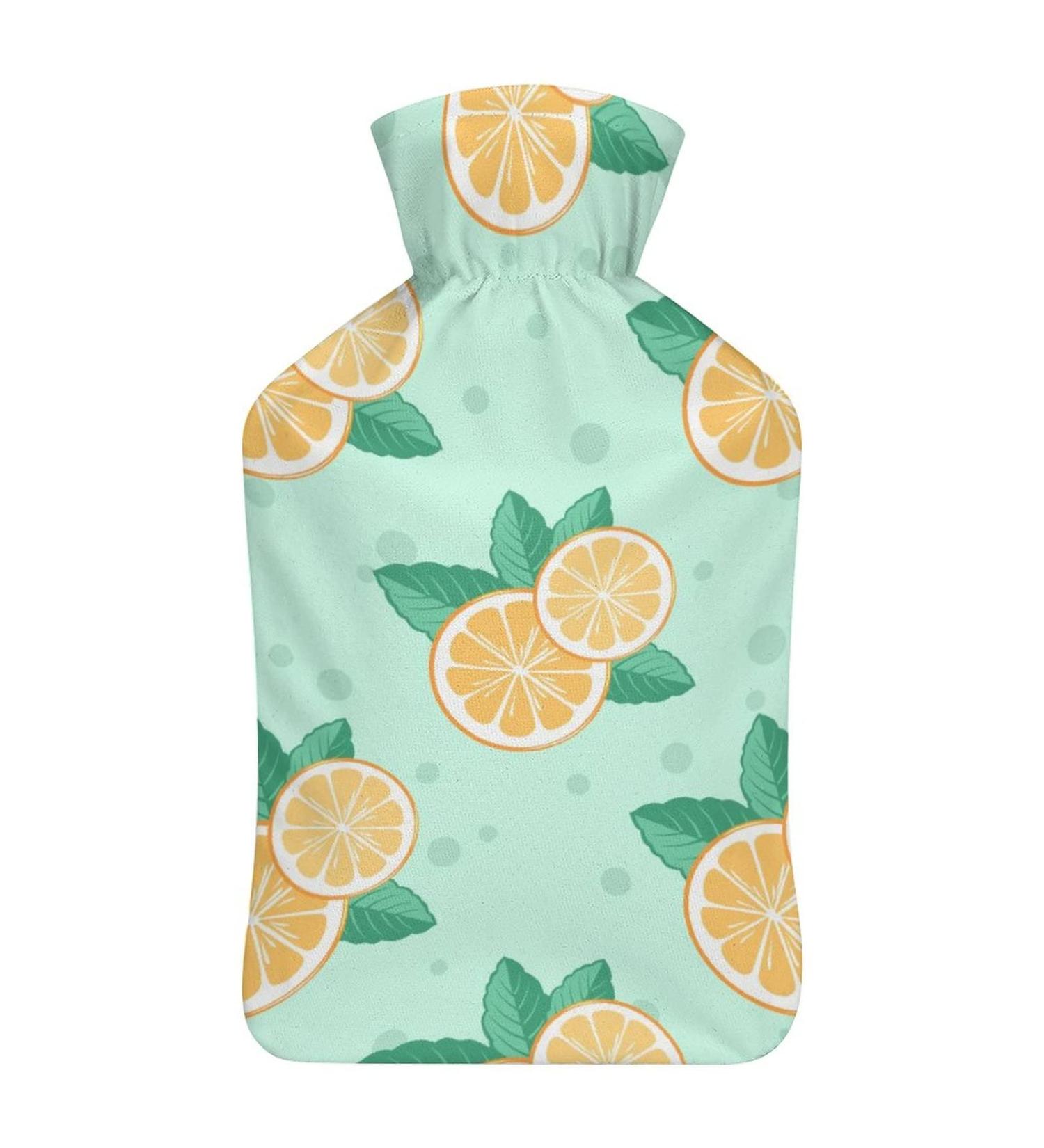 Hot Water Bottle with Lid - Orange Rubber Heat Bag for Pain Relief Cramps Foot Warmer & Therapy - Buy Online on GoSupps.com