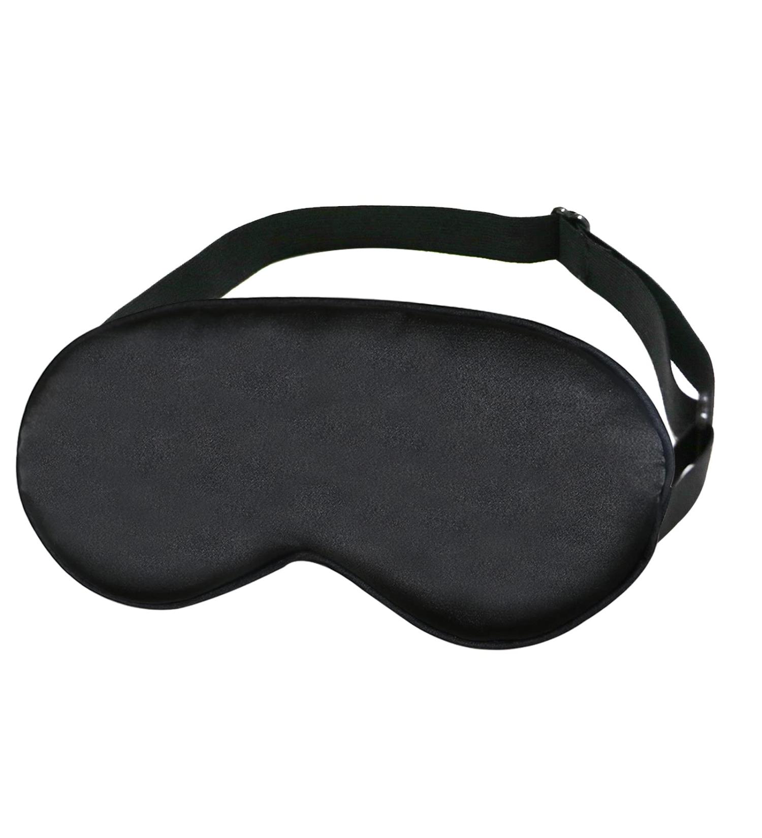 Silk Sleep Mask: Lightweight, Breathable & 100% Opaque Blindfold - Adjustable Strap for Women, Men & Children - Black - Buy Online on GoSupps.com