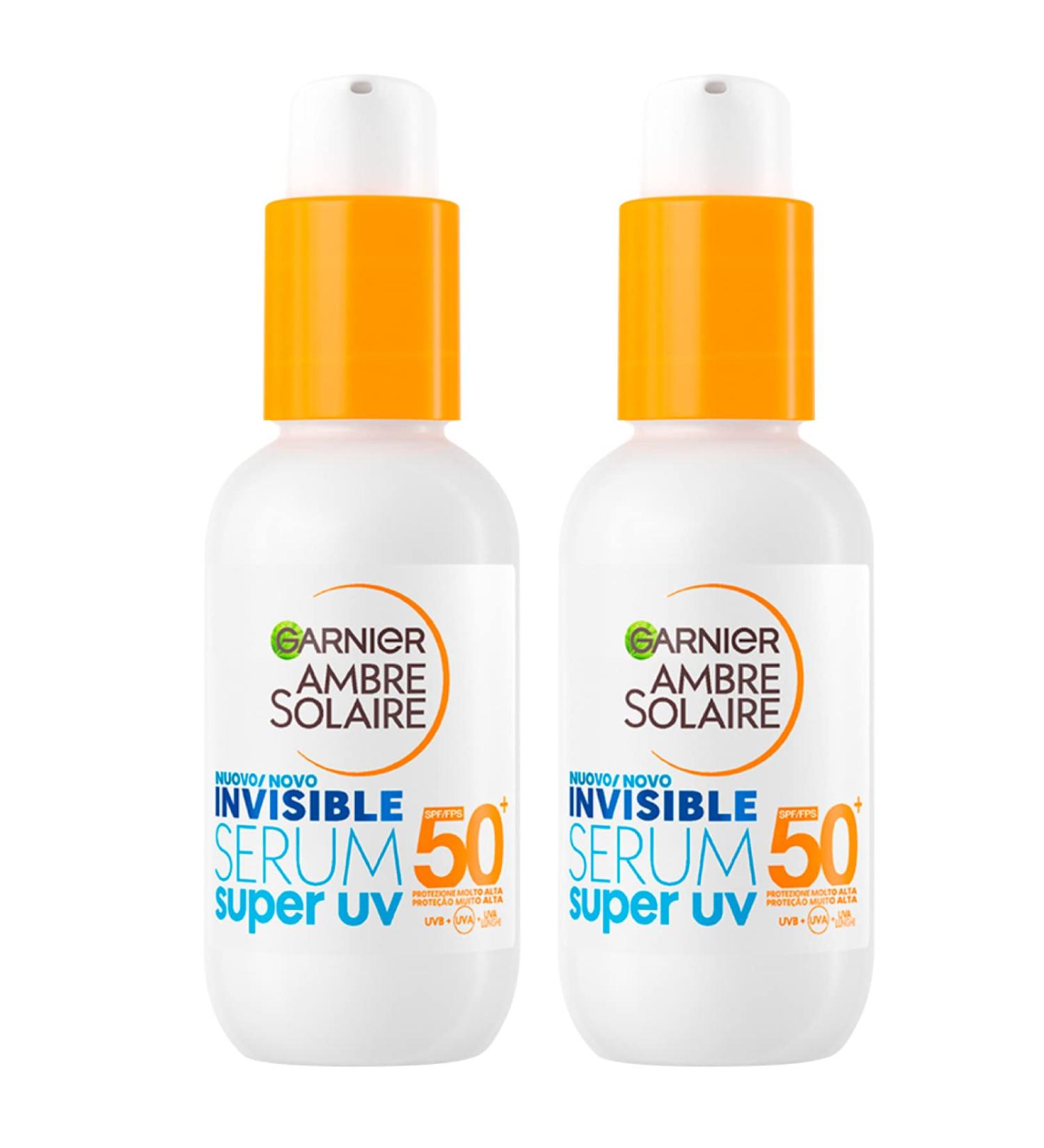 Garnier Garnier Ambre Solaire Invisible Face Serum SPF 50+ High UVA/UVB Sun Protection Ceramic Urban Pollution - 2 x 30 ml