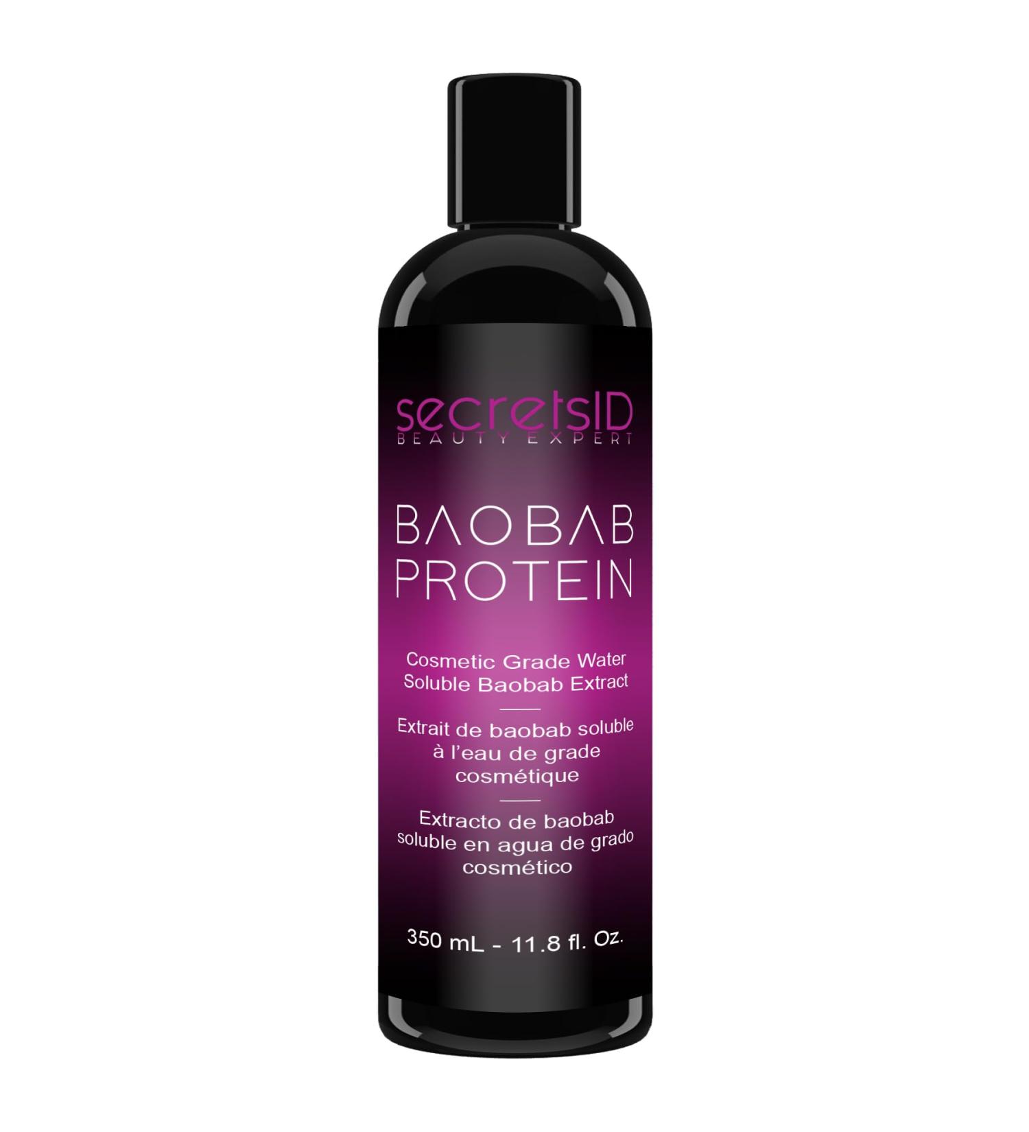 Buy Pure Cosmetic Grade Hydrolyzed Baobab Protein - Vegan Water Soluble Hair & Skincare Solution - 350ml Baobab Extract from African Seeds - Buy Online on GoSupps.com