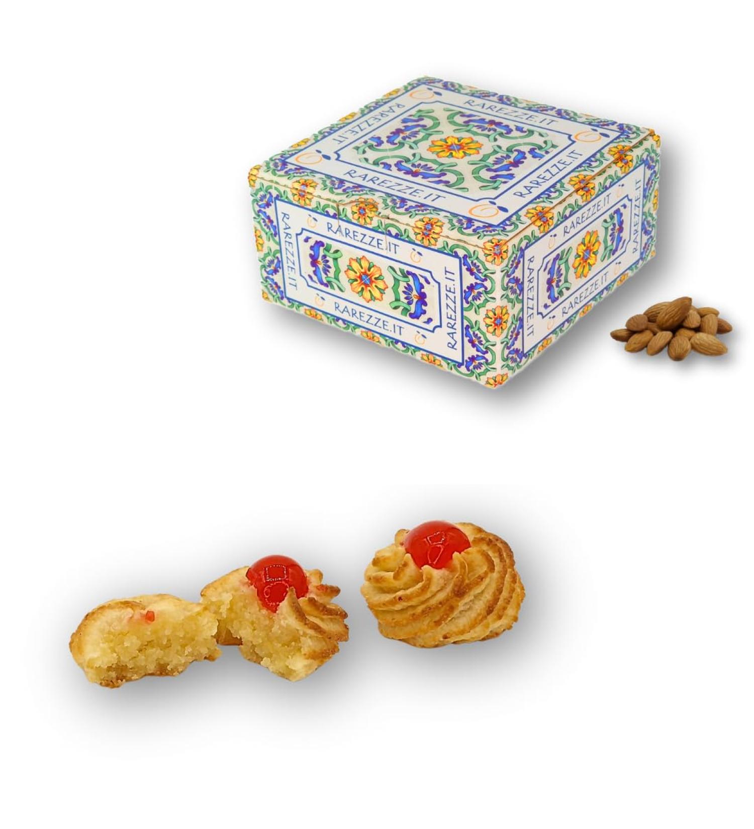 RAREZZE - Sicilian marzipan pastry "curly" individually packaged in a beautiful gift box (gr.400). RAREZZE: Sicilian cupcakes cannoli cassate artisanal pastry - Buy Online on GoSupps.com