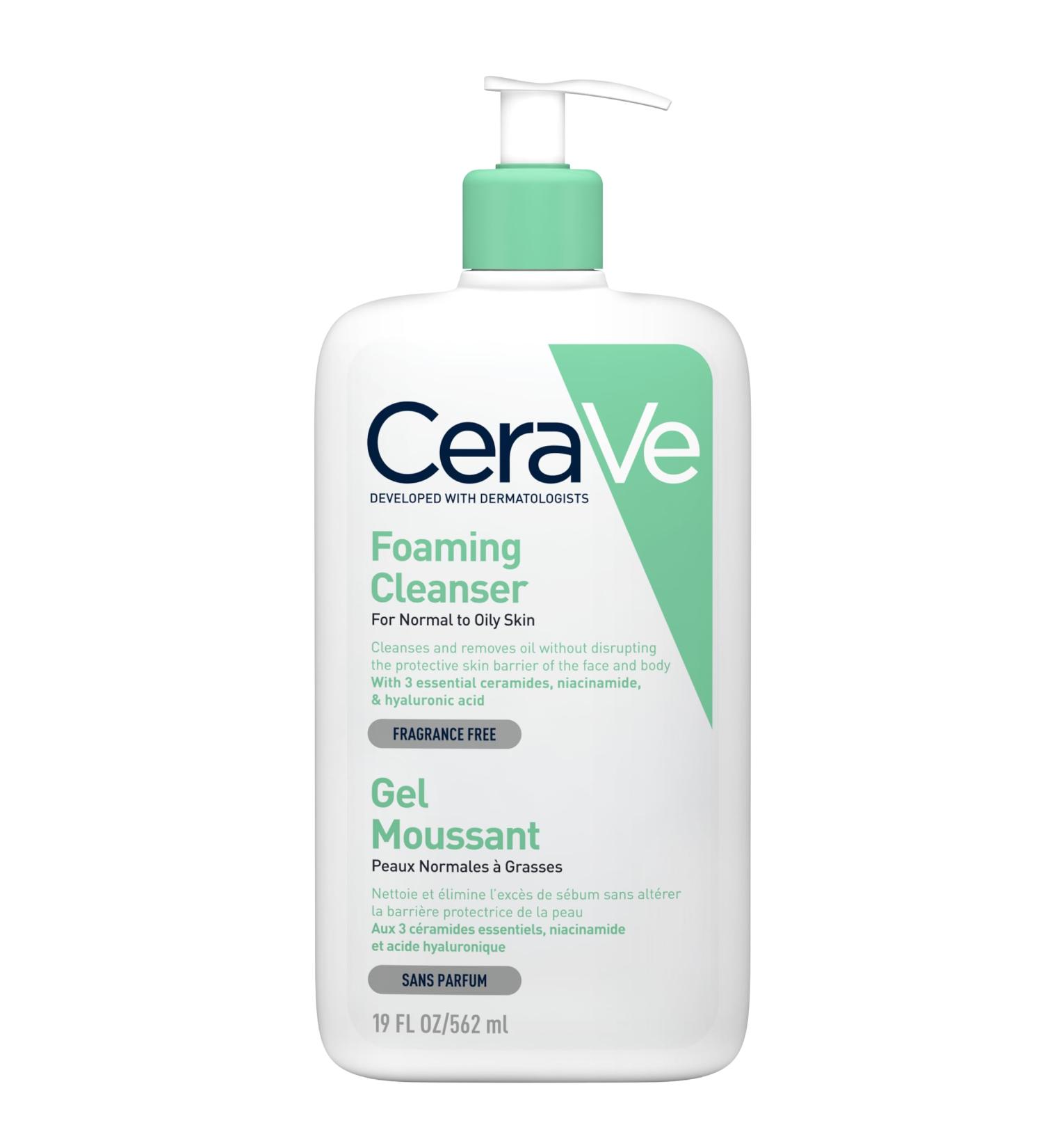 CeraVe Foaming Cleanser with Niacinamide for Normal for Oily Skin 562ml 562 ml (Pack of 1) - Buy Online on GoSupps.com