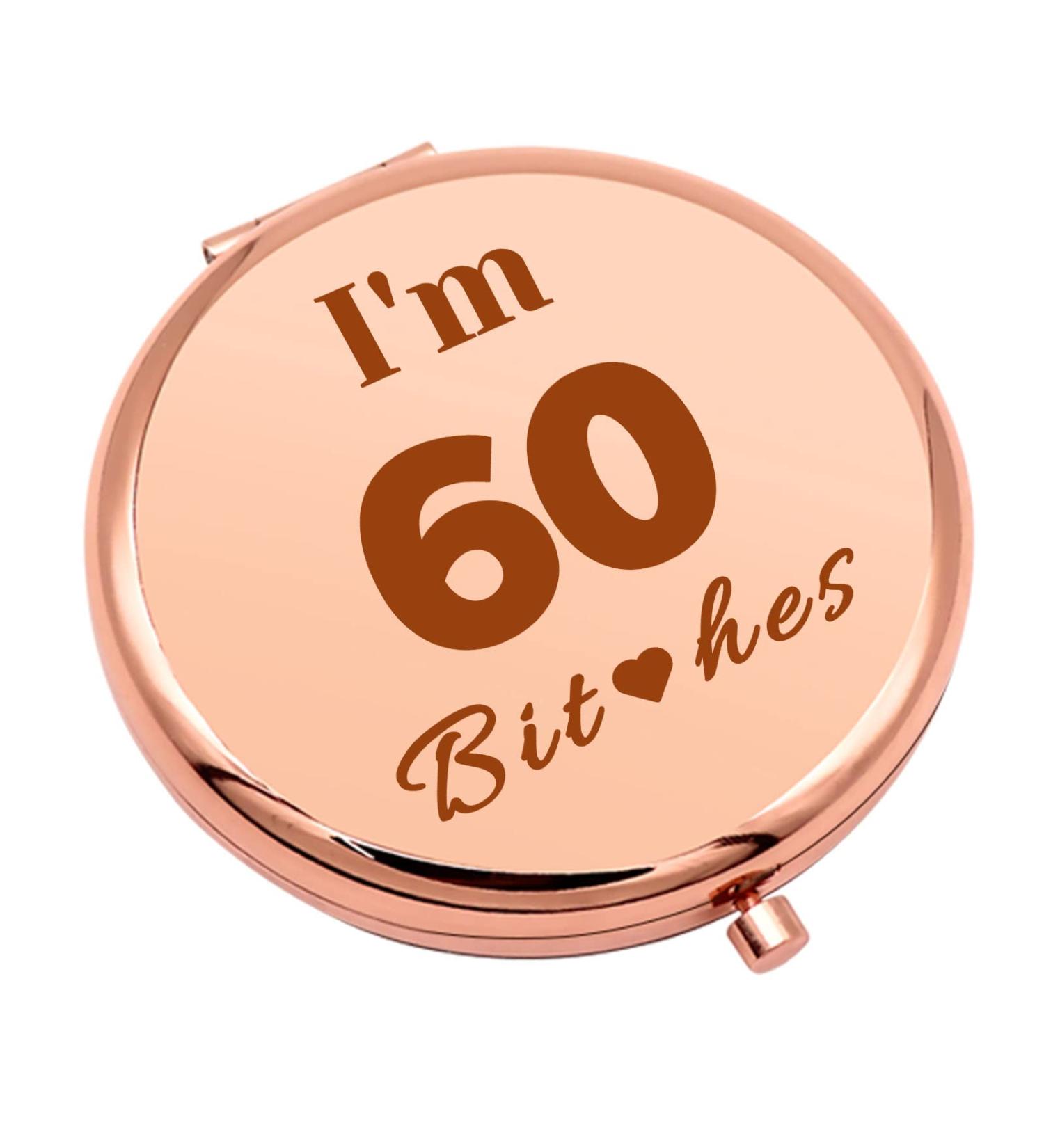 60th Birthday Gifts for Women - Compact Makeup Mirror for Sister, Bestie, Friend, Wife, Mom, Aunt, Grandma - Rose Gold Folding Makeup Mirror - 60 Years Old Birthday Gift Ideas - Buy Online on GoSupps.com