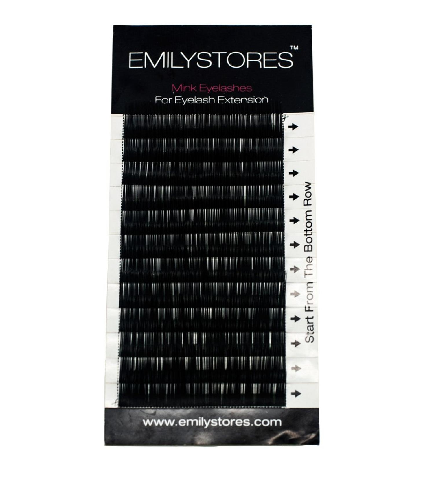 EMILYSTORES Eyebrow Eyelash Extensions Under Lower False Lashes Mixed J Curl 0.10mm Length 5mm 6mm 7mm 8mm In One Tray