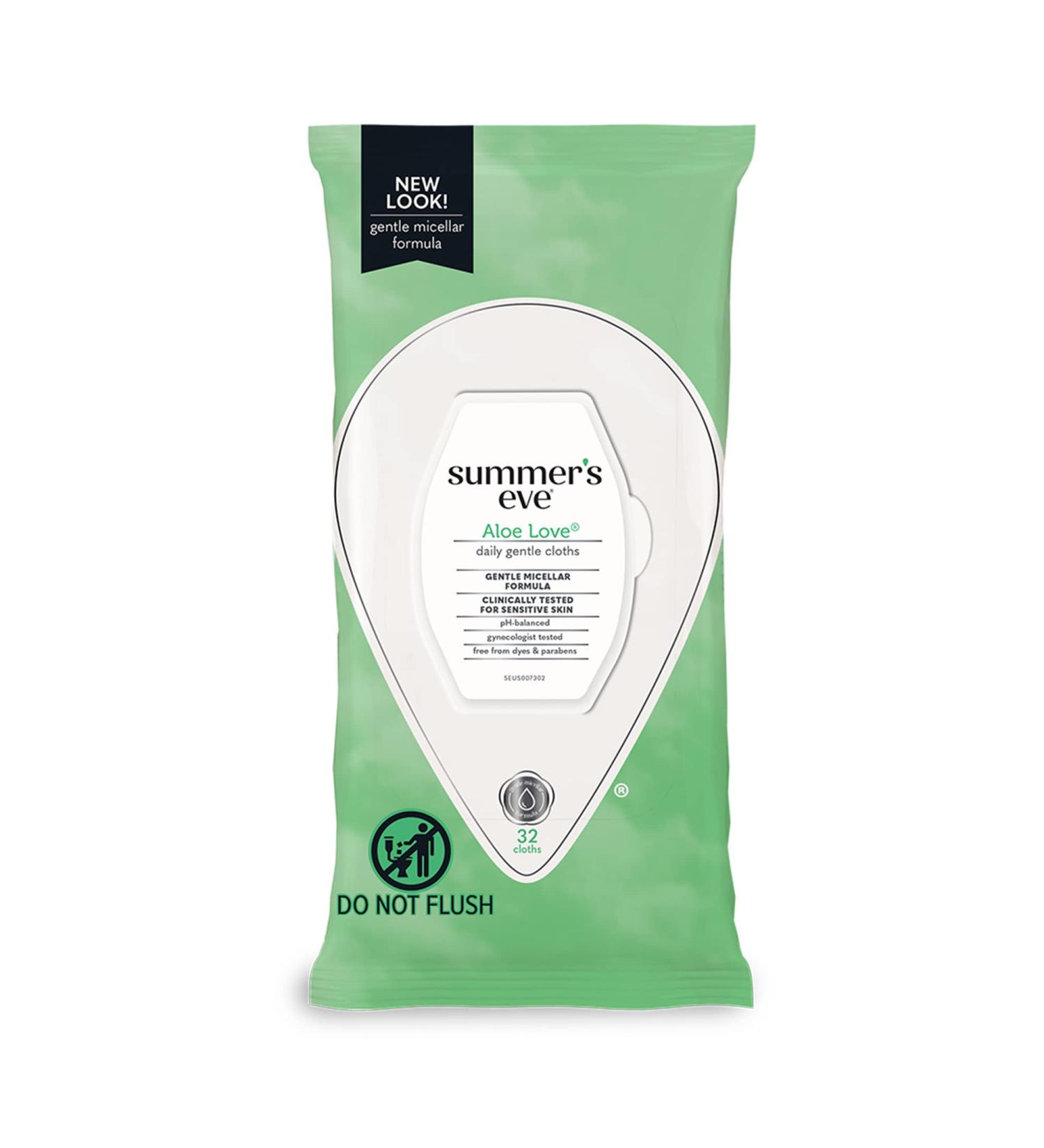Summer's Eve Aloe Love Cleansing Cloths - 32 ct (Pack of 4) - Buy Online on GoSupps.com